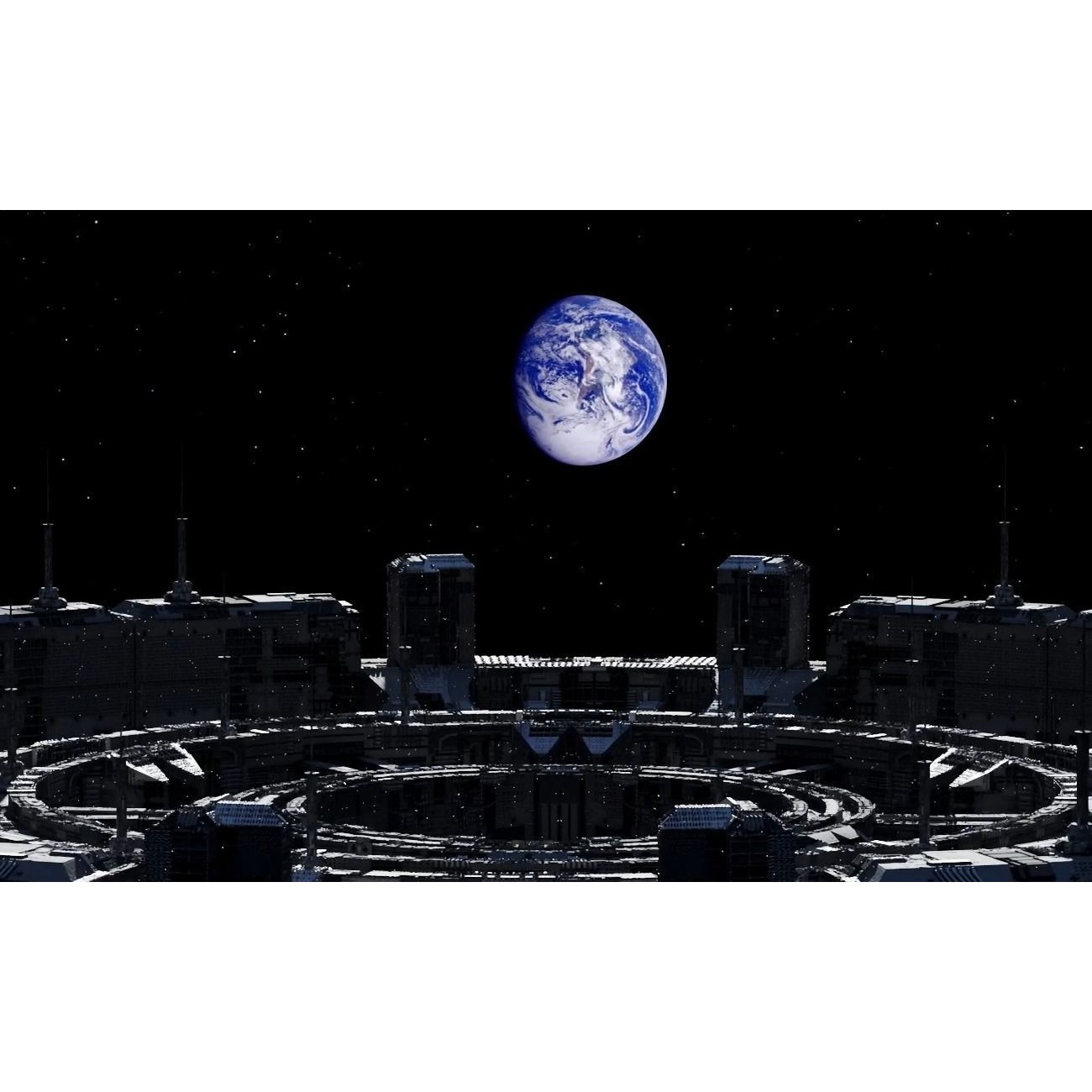 Round Space Station - Game-Ready 3D Model - View 5