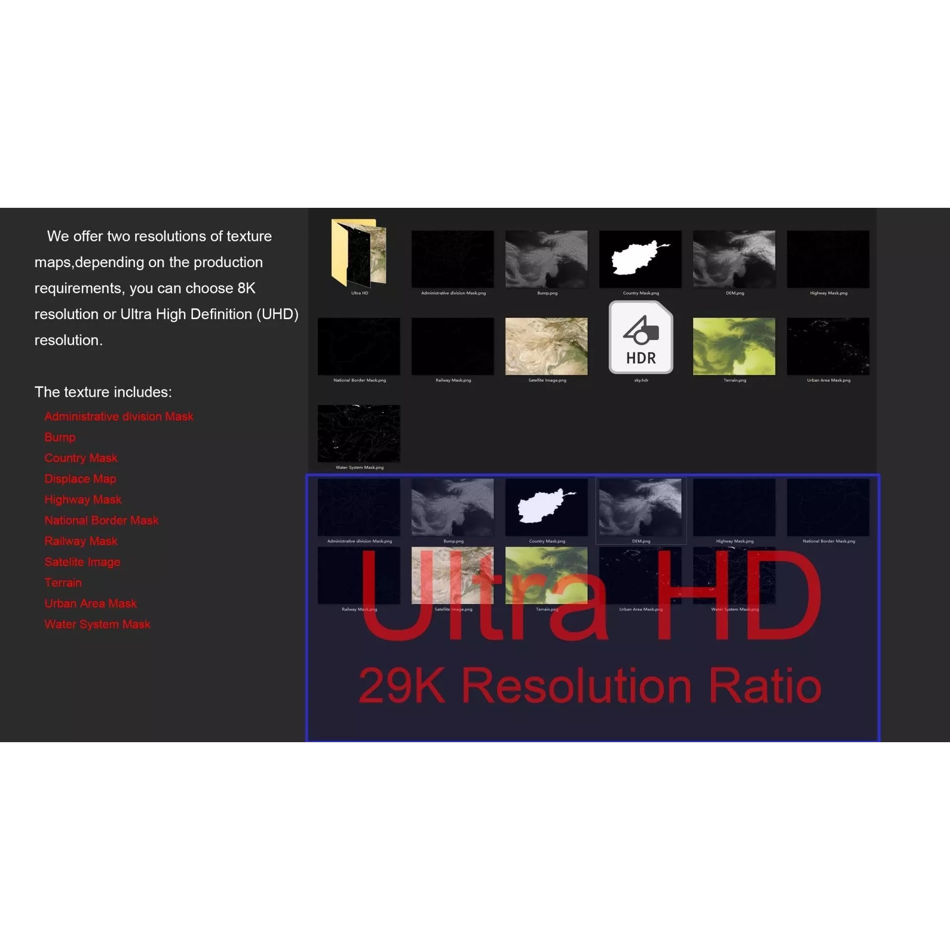 Afghanistan Map - 29K Realistic Satellite Terrain 3D Model