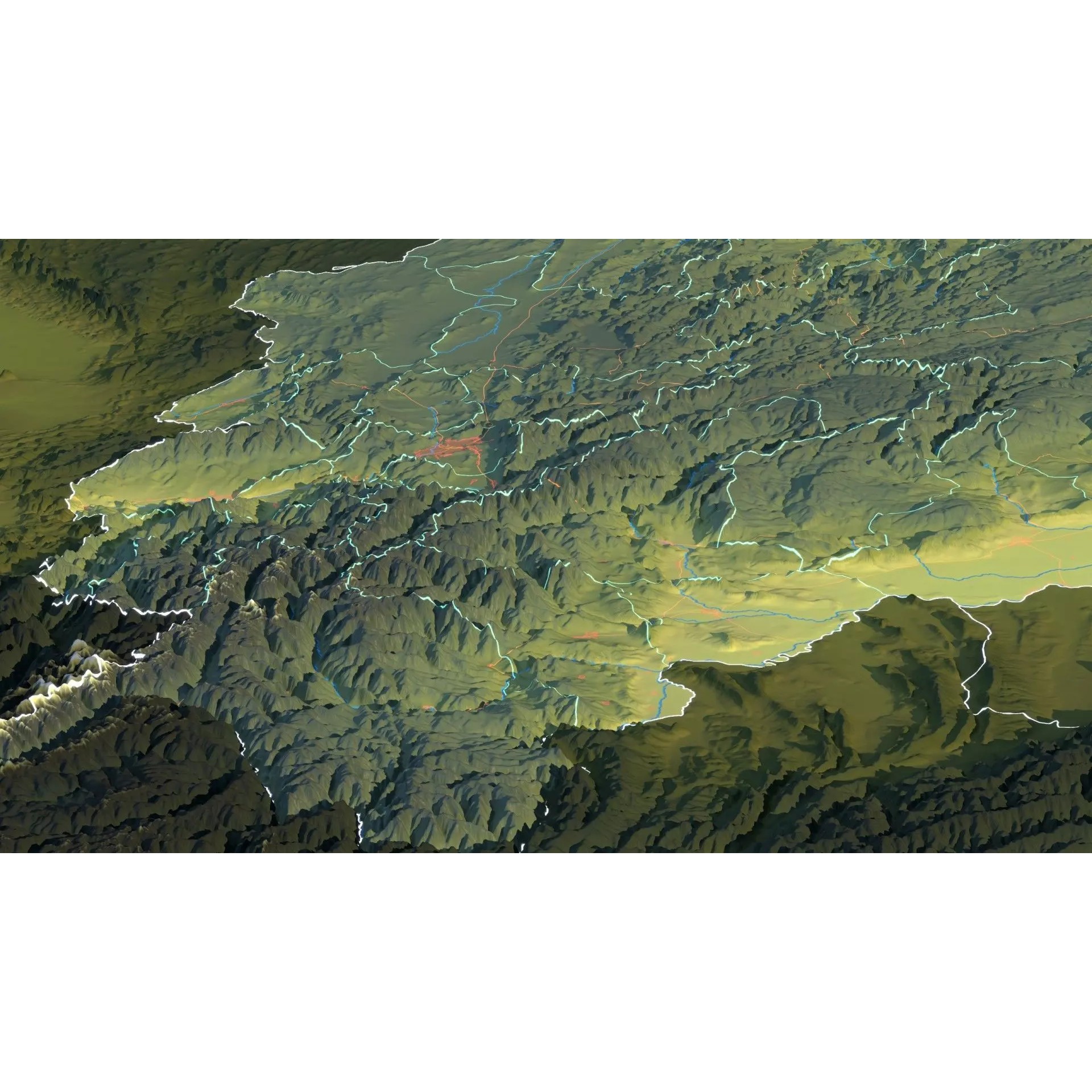 Afghanistan Map - 29K Realistic Satellite Terrain 3D Model - View 16
