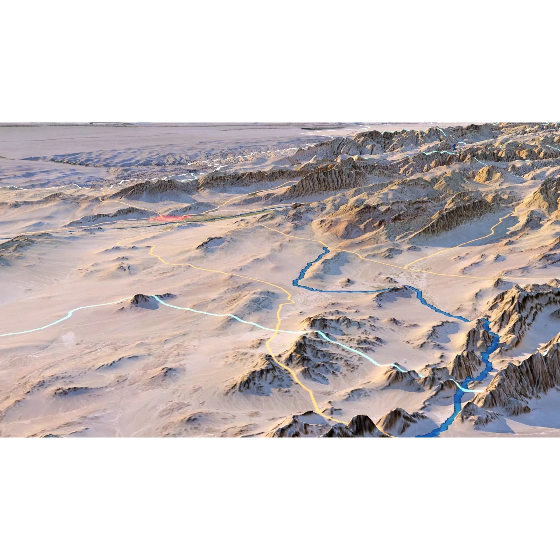 Afghanistan Map - 29K Realistic Satellite Terrain 3D Model - View 8