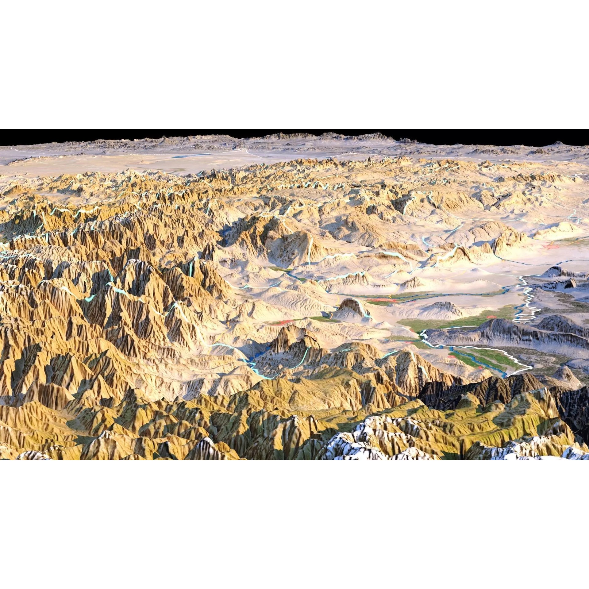Afghanistan Map - 29K Realistic Satellite Terrain 3D Model - View 9