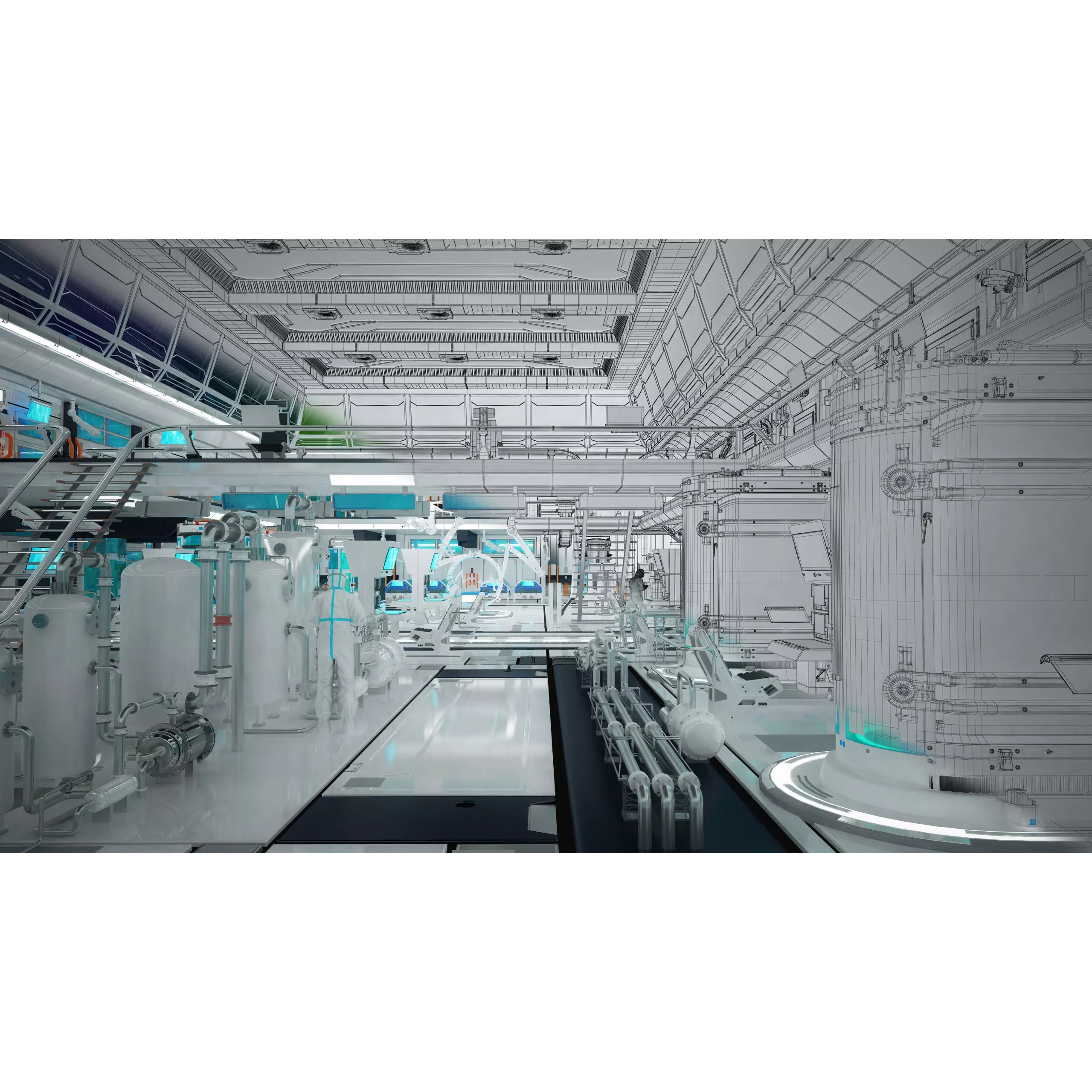 Sci Fi Lab Interior - Game-Ready 3D Model - View 3
