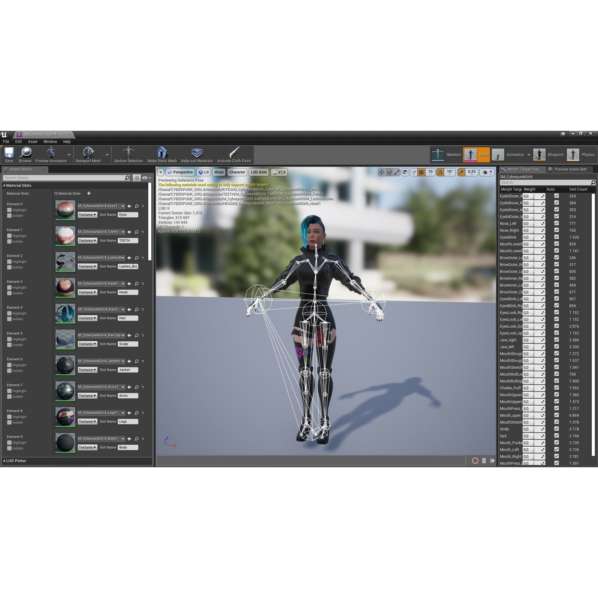 Cyberpunk Girl 4 - Low-Poly Game-Ready 3D Model