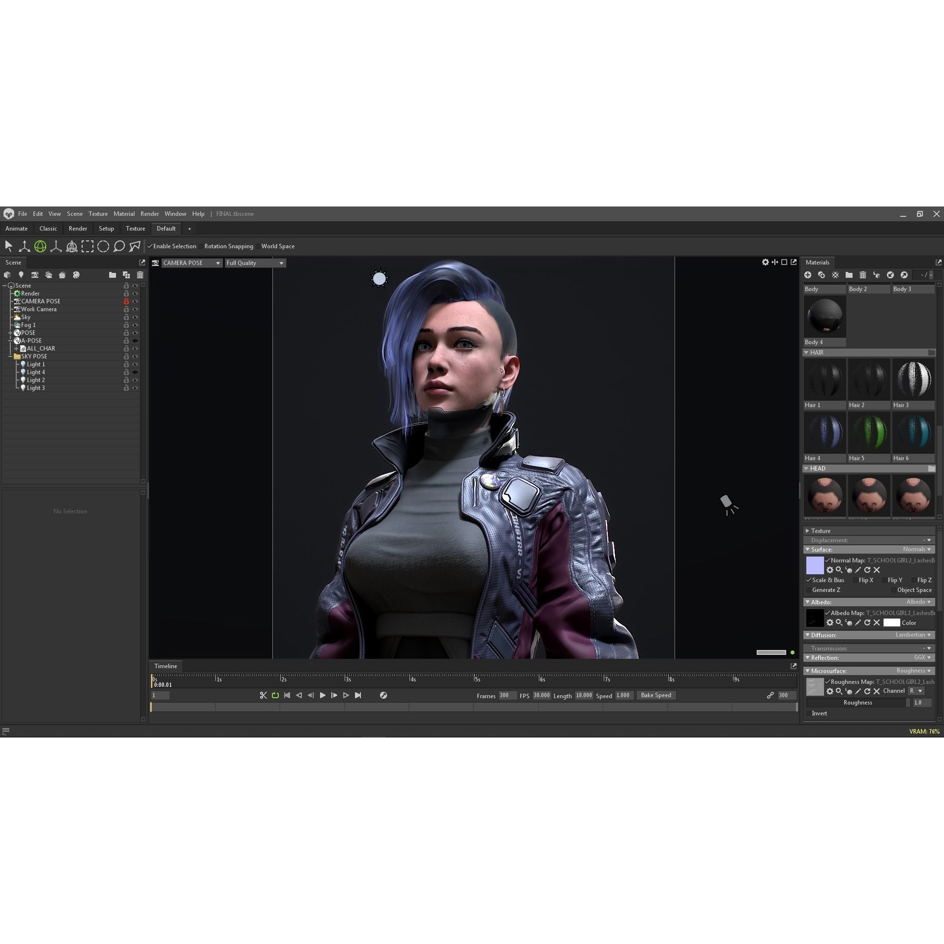 Cyberpunk Girl 4 - Low-Poly Game-Ready 3D Model - View 13