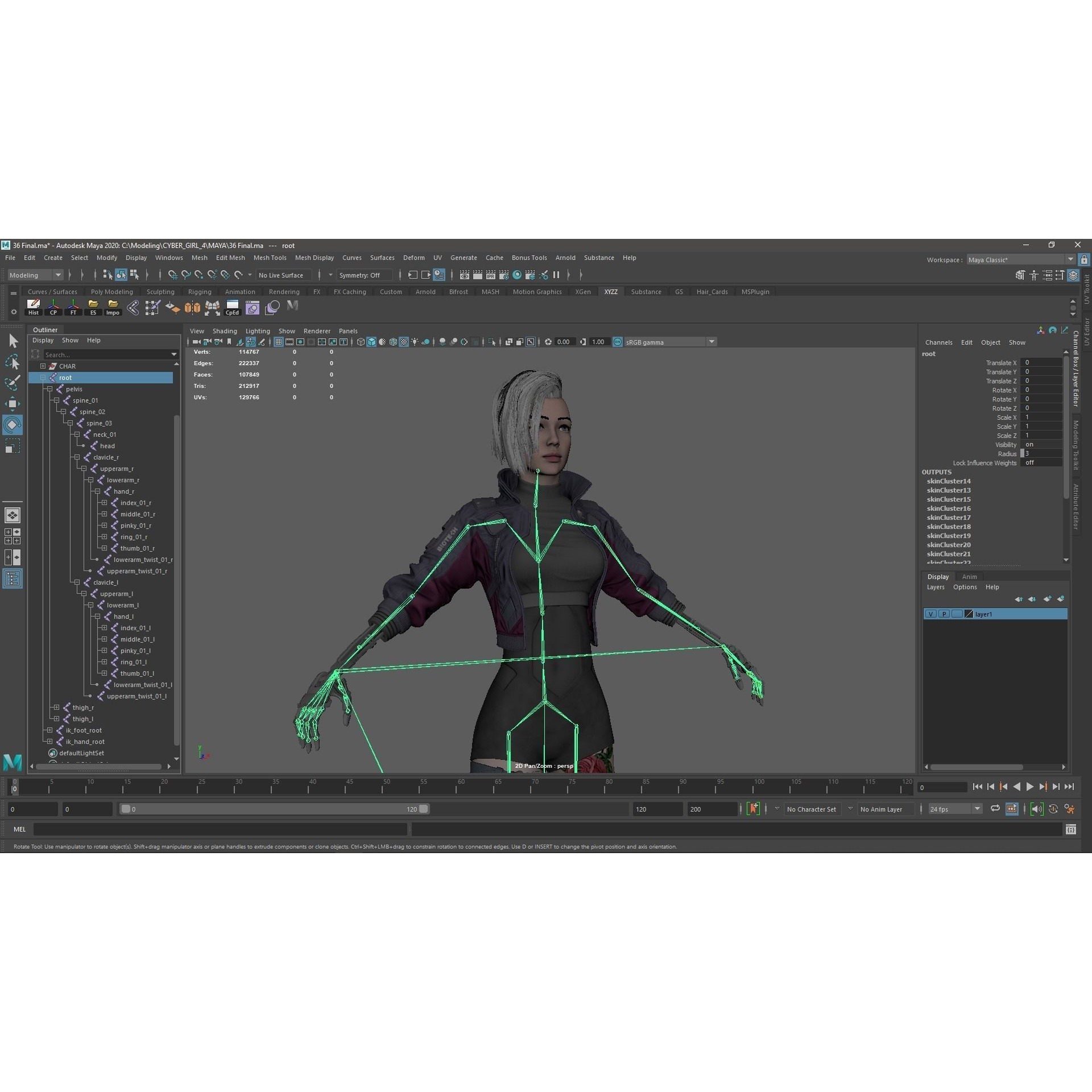 Cyberpunk Girl 4 - Low-Poly Game-Ready 3D Model - View 16