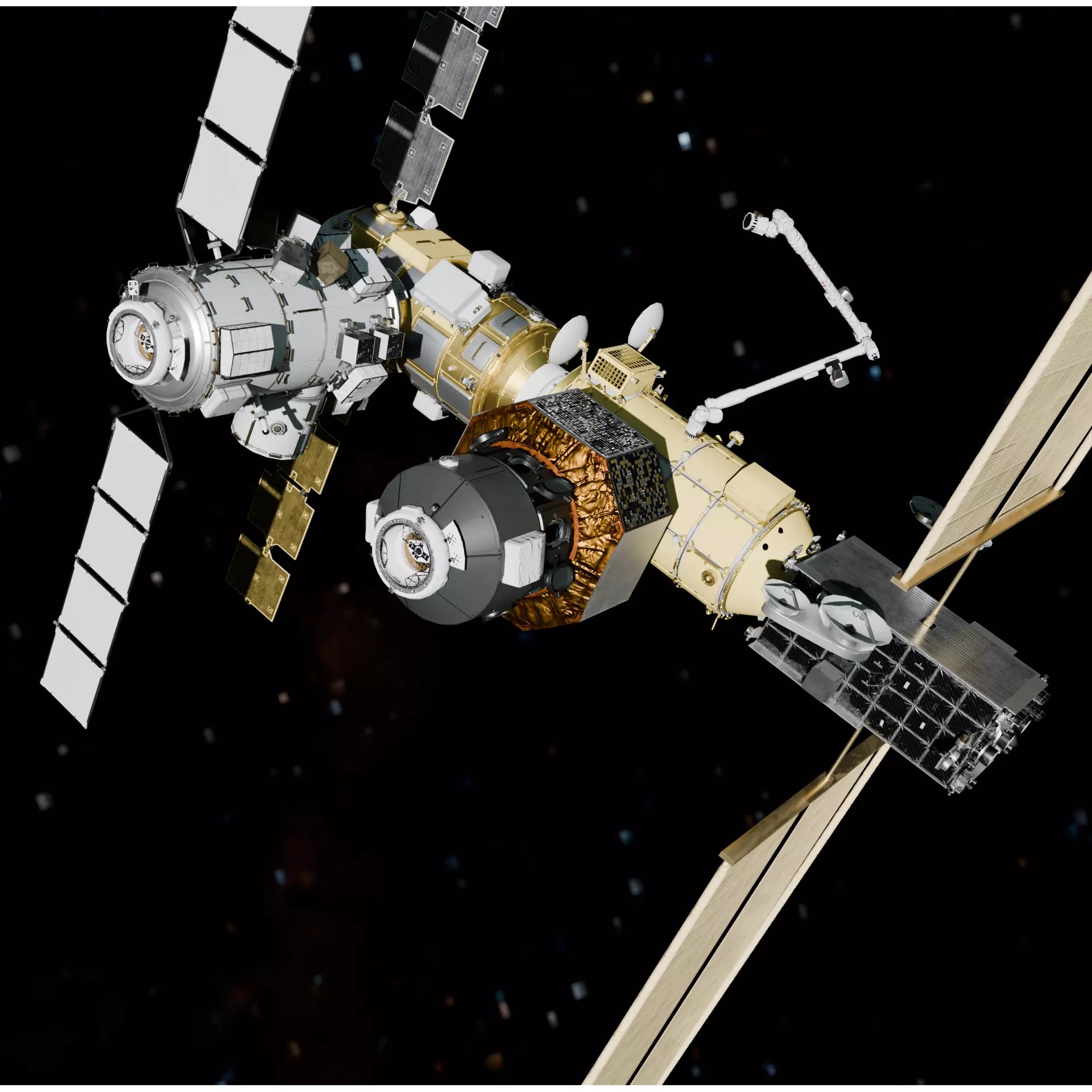 Gateway Lunar Space Station - Game-Ready 3D Model - View 4