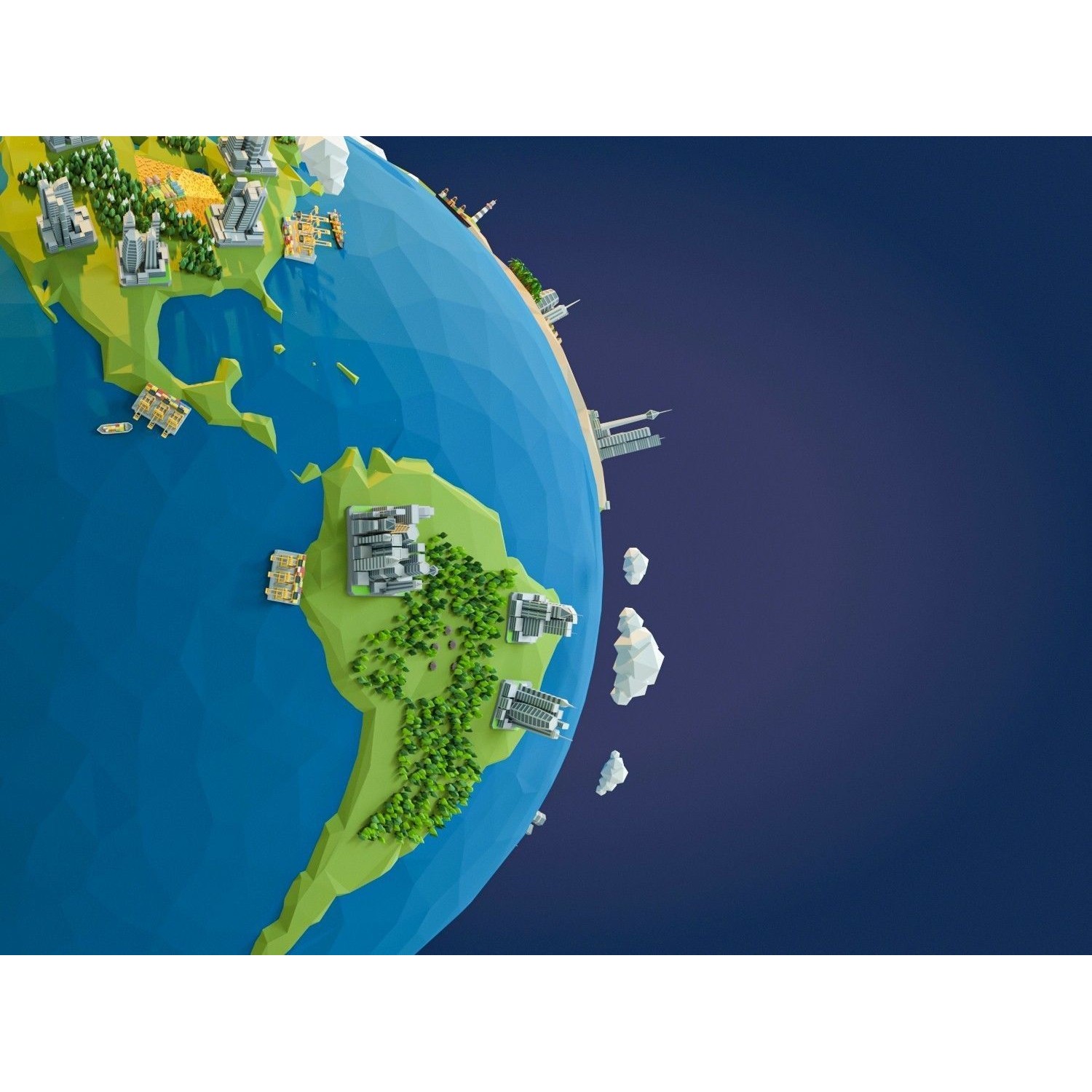 Low Poly Earth - Low-Poly Game-Ready 3D Model