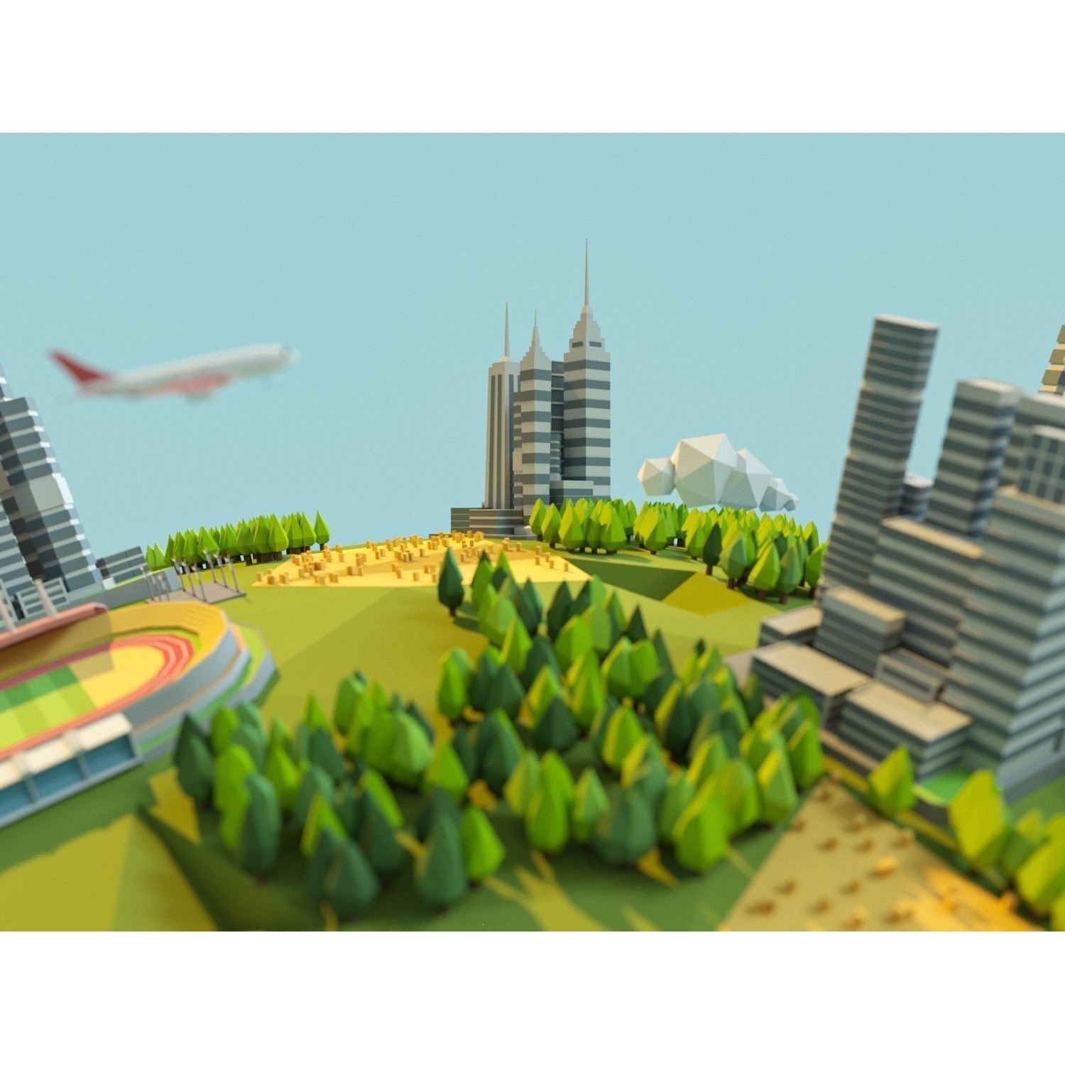 Low Poly Earth - Low-Poly Game-Ready 3D Model - View 14