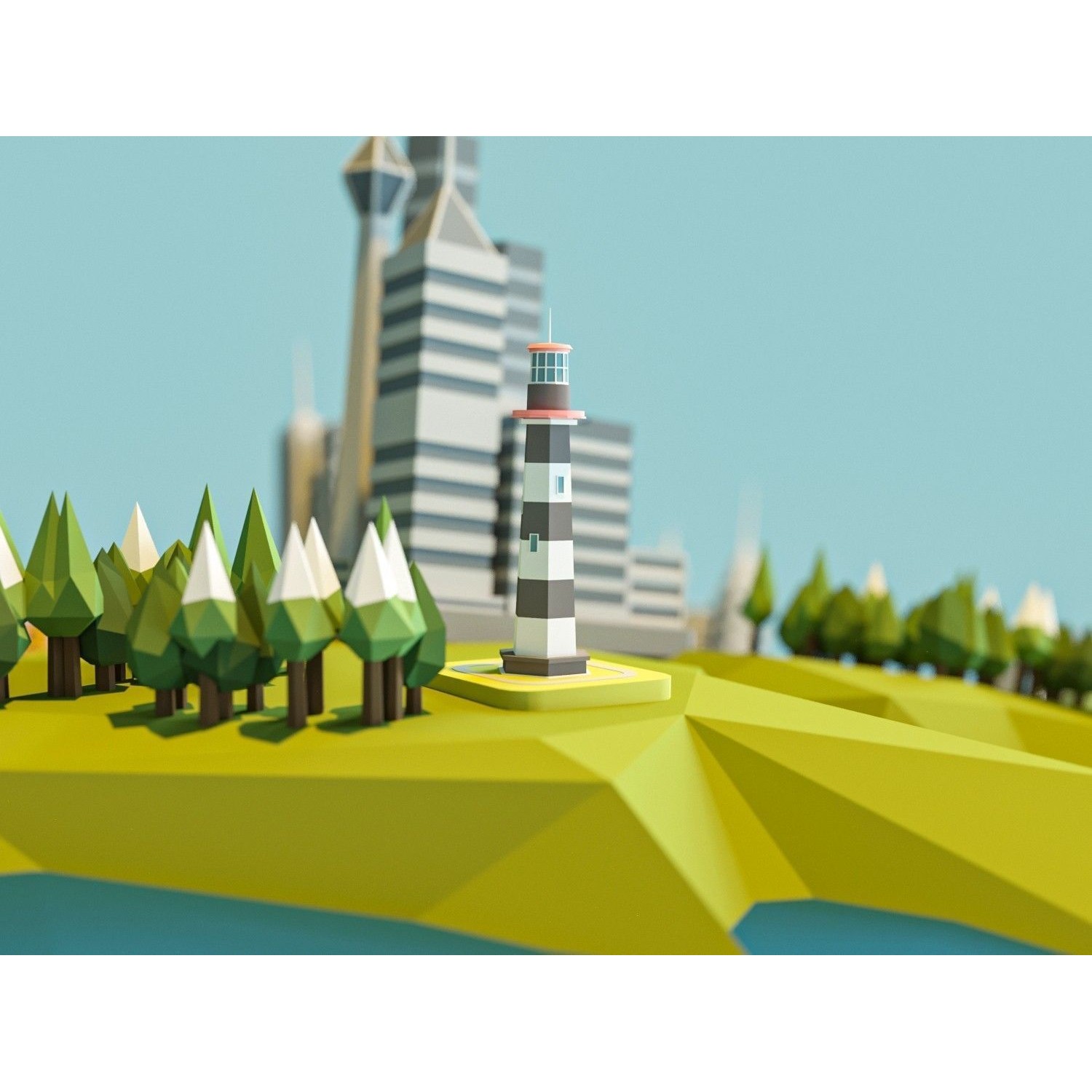 Low Poly Earth - Low-Poly Game-Ready 3D Model - View 17