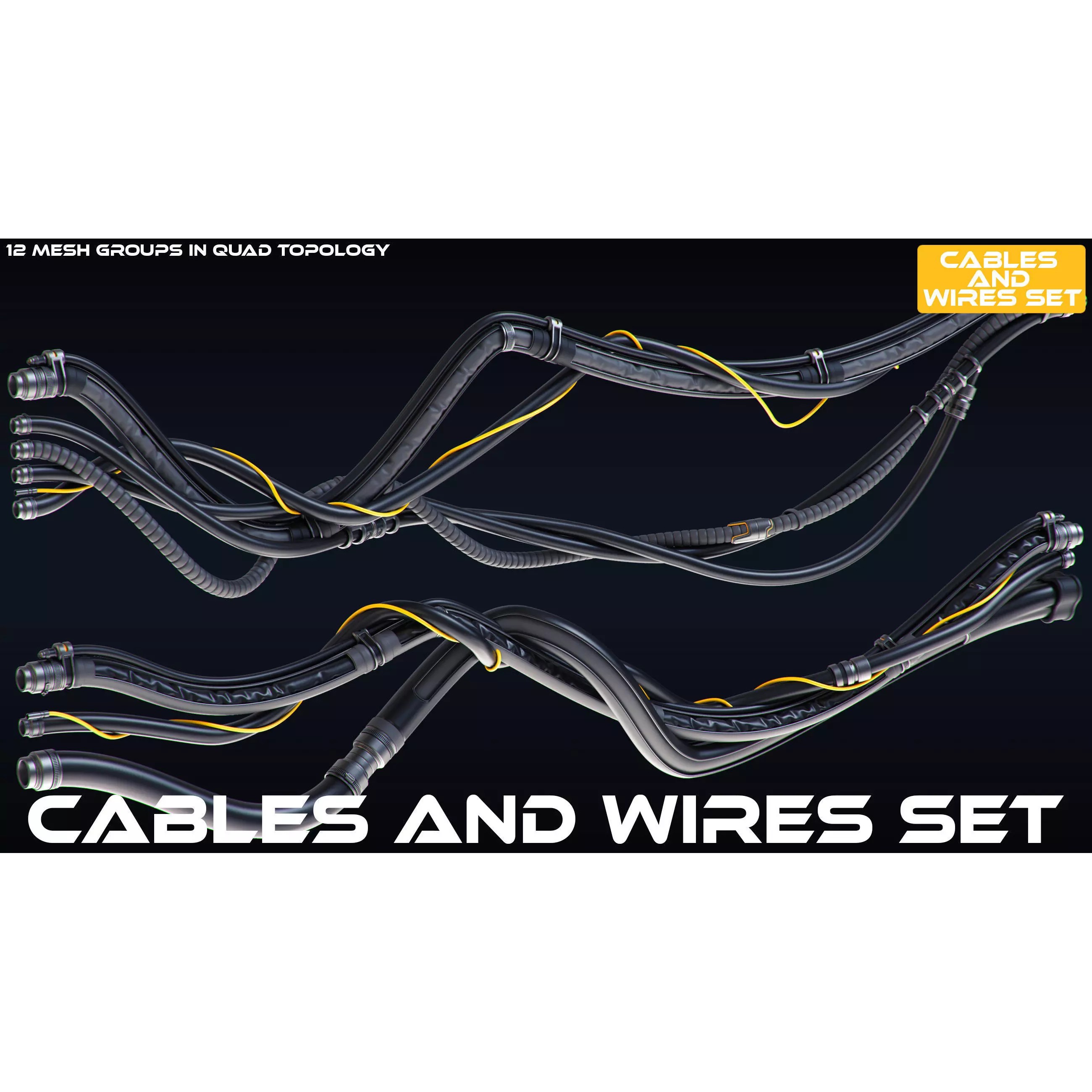 Cables and Wires Set - Game-Ready 3D Model - View 2