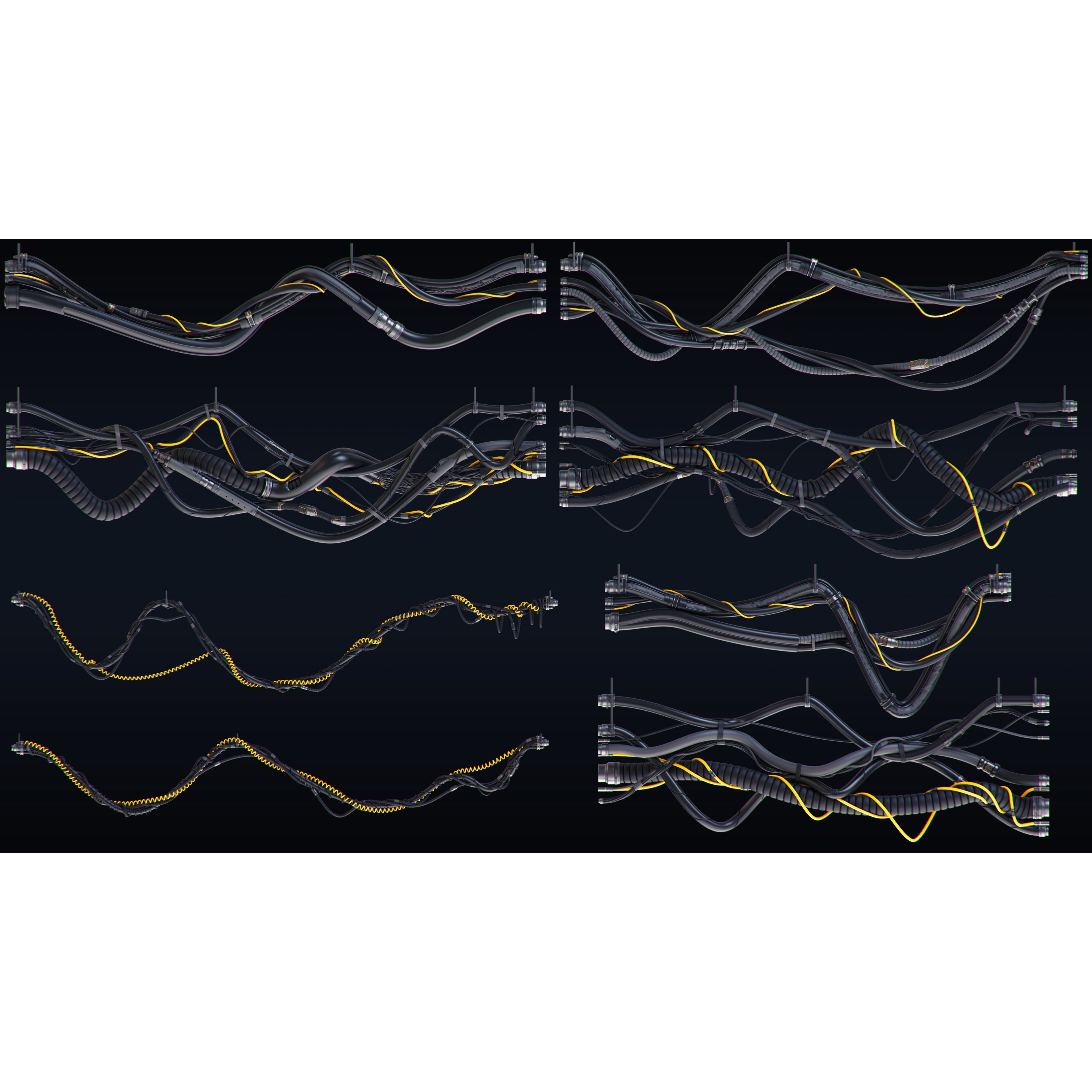 Cables and Wires Set - Game-Ready 3D Model - View 3