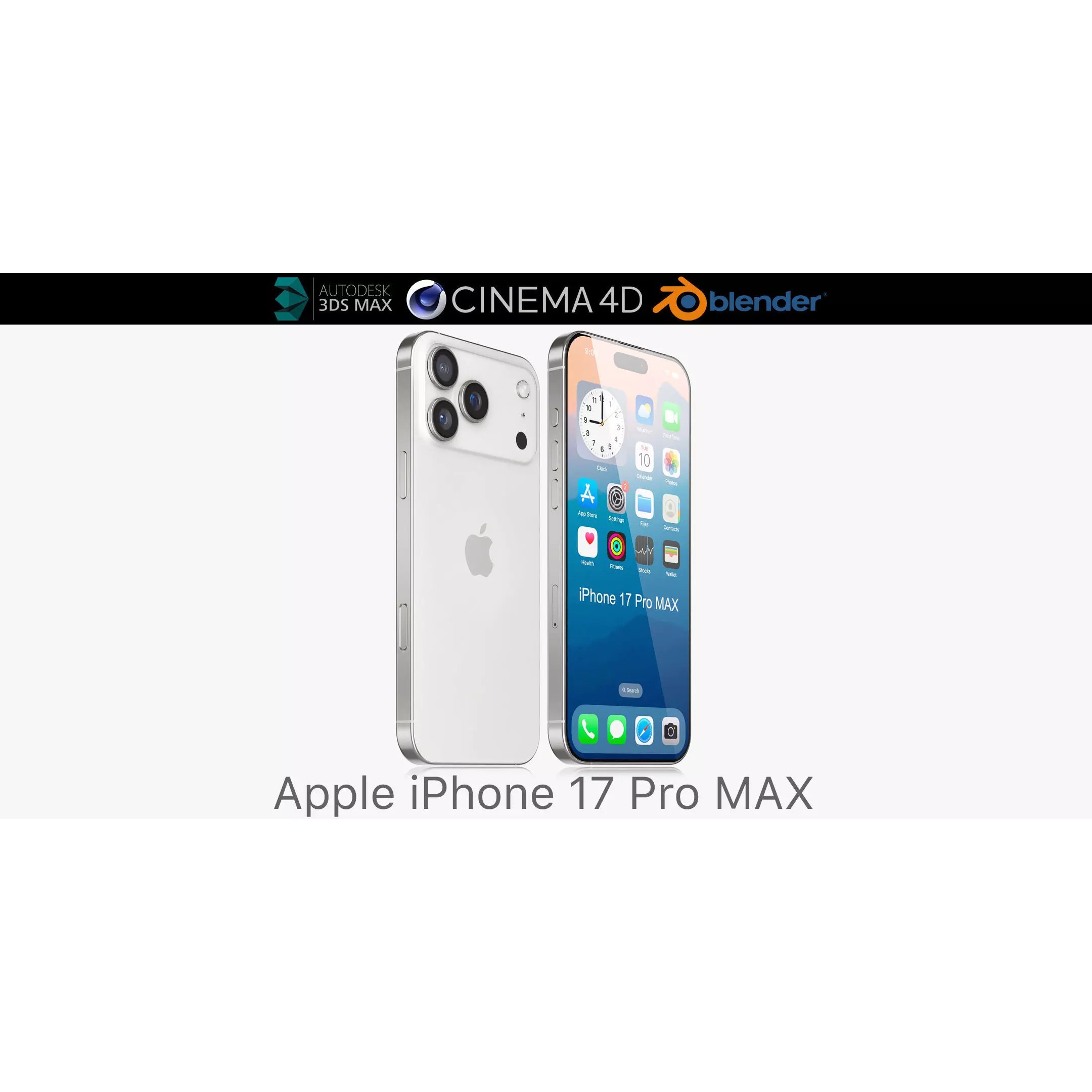 Apple iPhone 17 Pro MAX - Realistic 3D Model - View 2