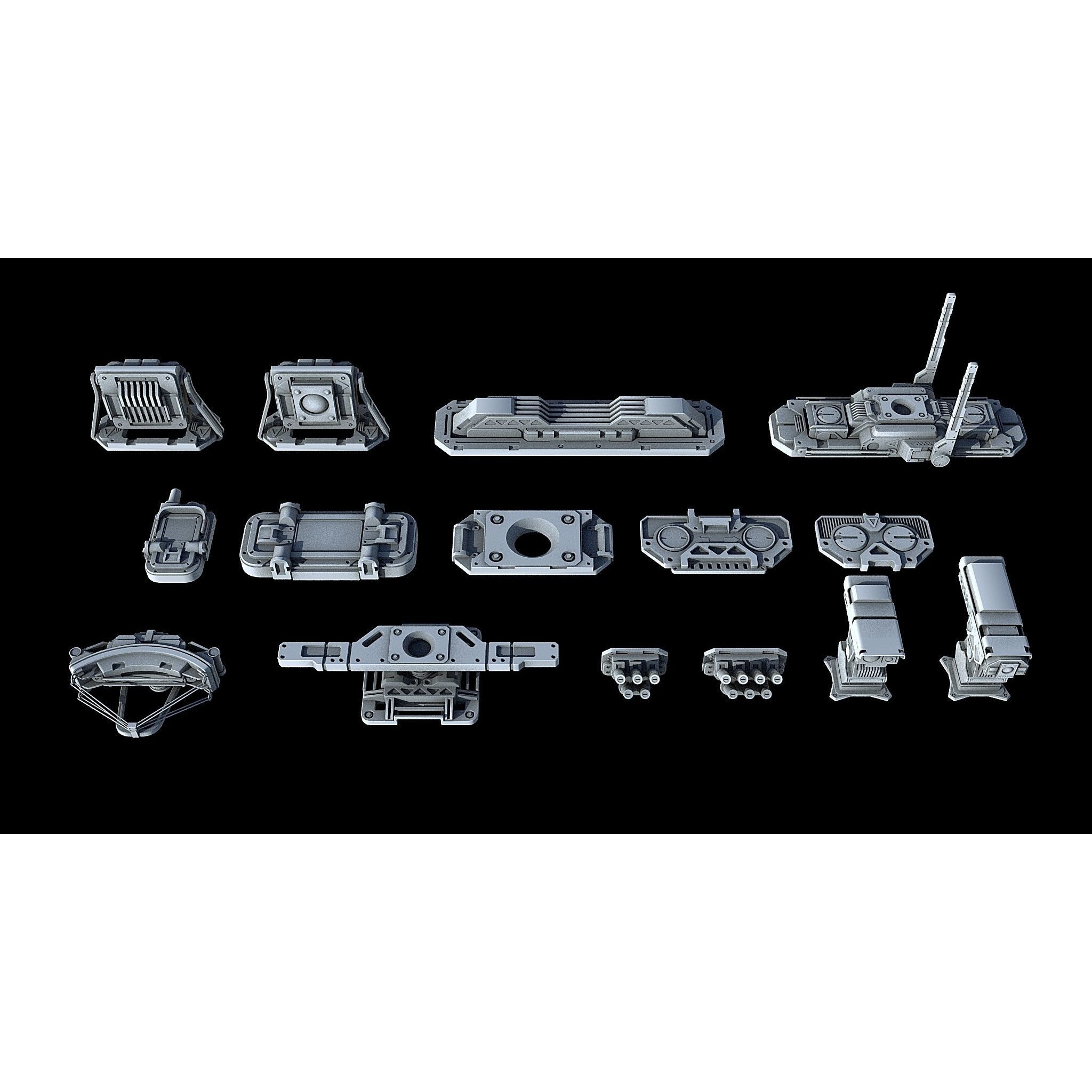 Sci-Fi KitBash and Props Pack - Game-Ready 3D Model - View 13