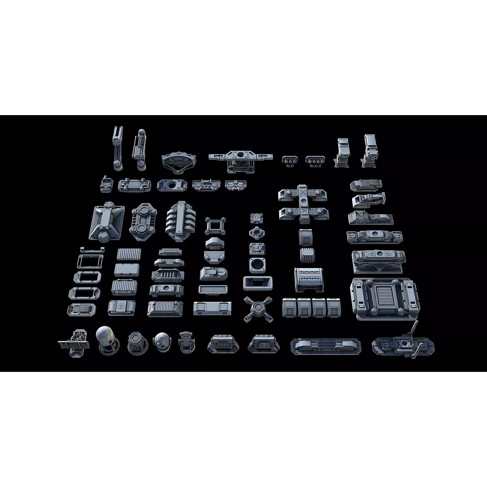 Sci-Fi KitBash and Props Pack - Game-Ready 3D Model - View 2