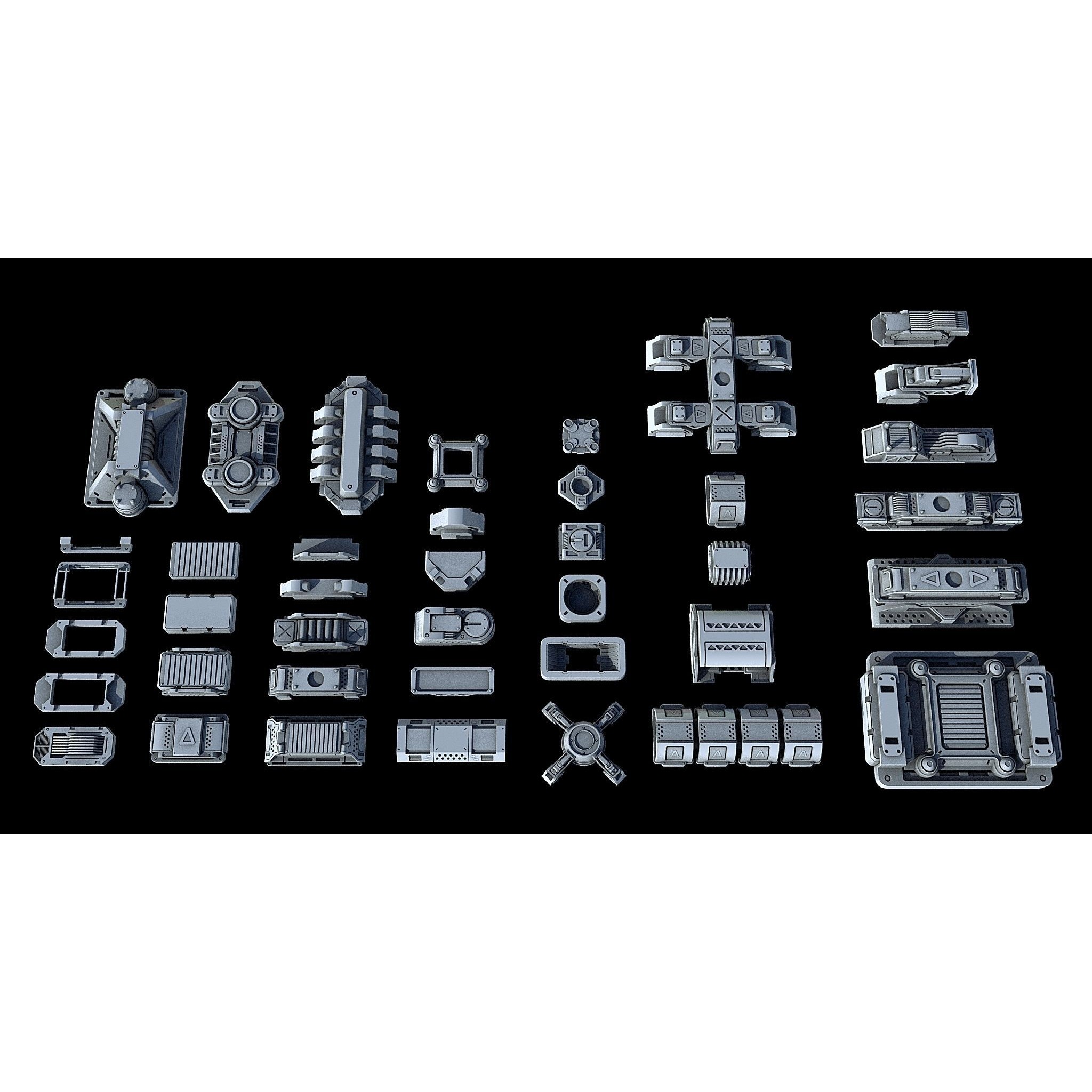 Sci-Fi KitBash and Props Pack - Game-Ready 3D Model - View 3