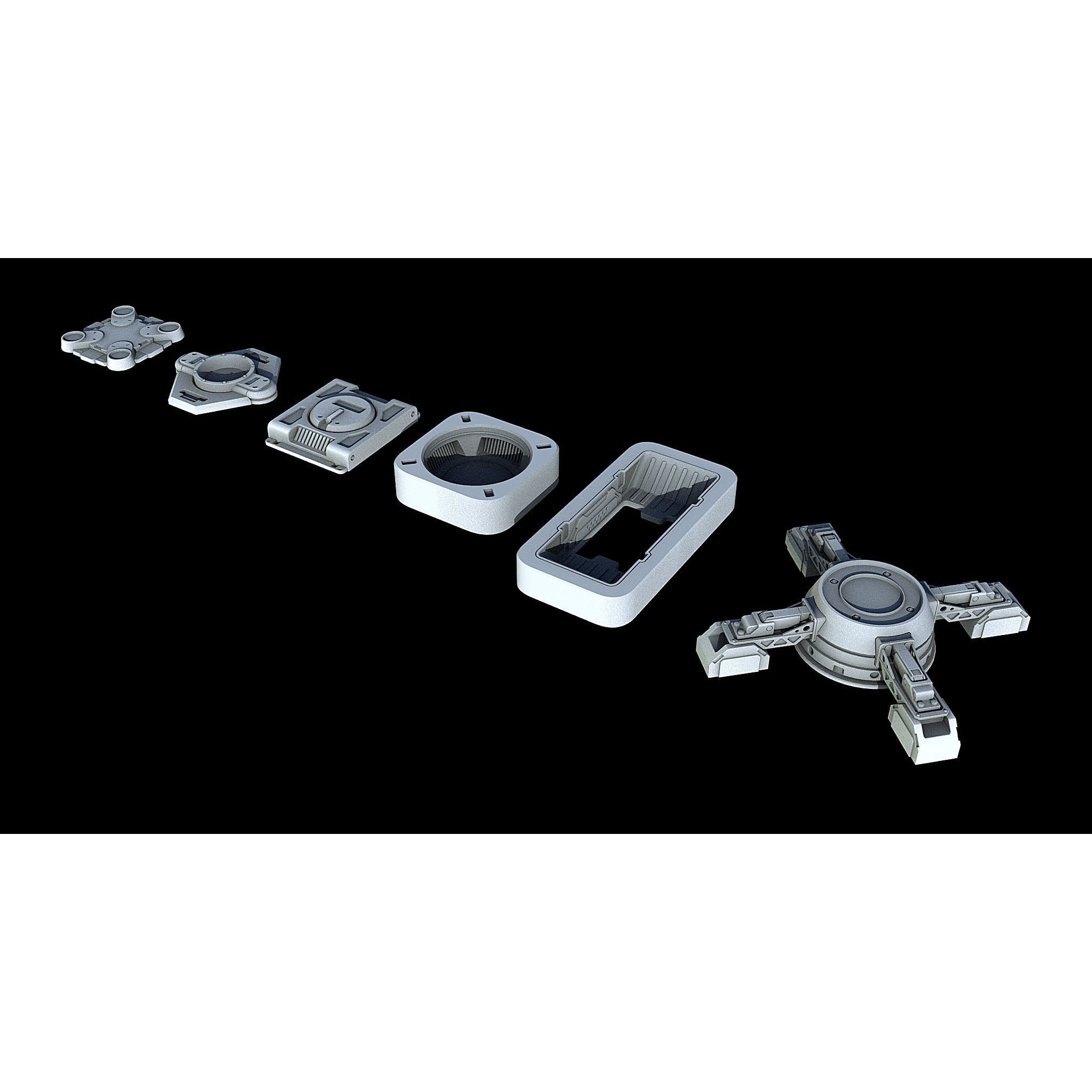 Sci-Fi KitBash and Props Pack - Game-Ready 3D Model - View 8