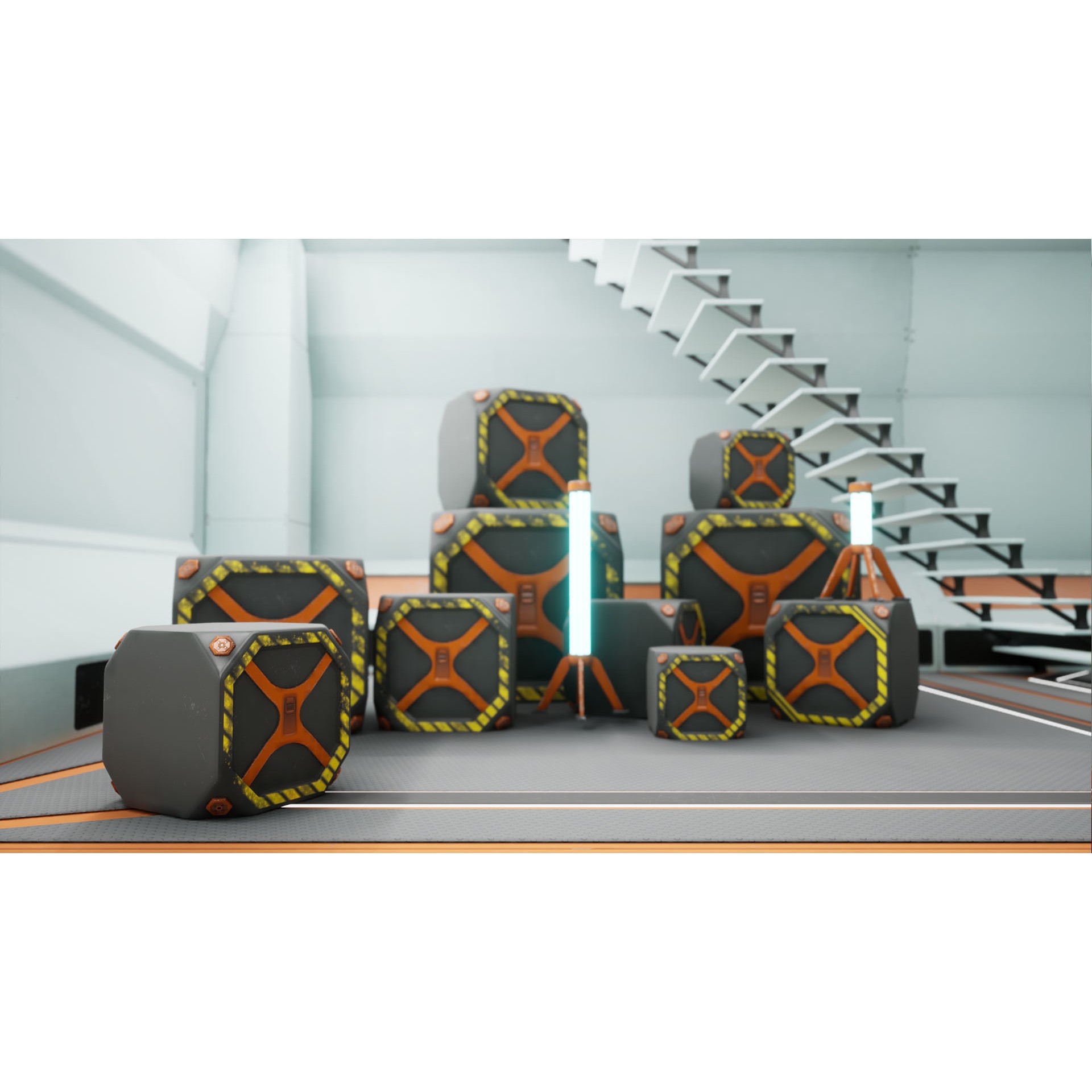 SciFi Modular Level - Low-Poly Game-Ready 3D Model - View 10