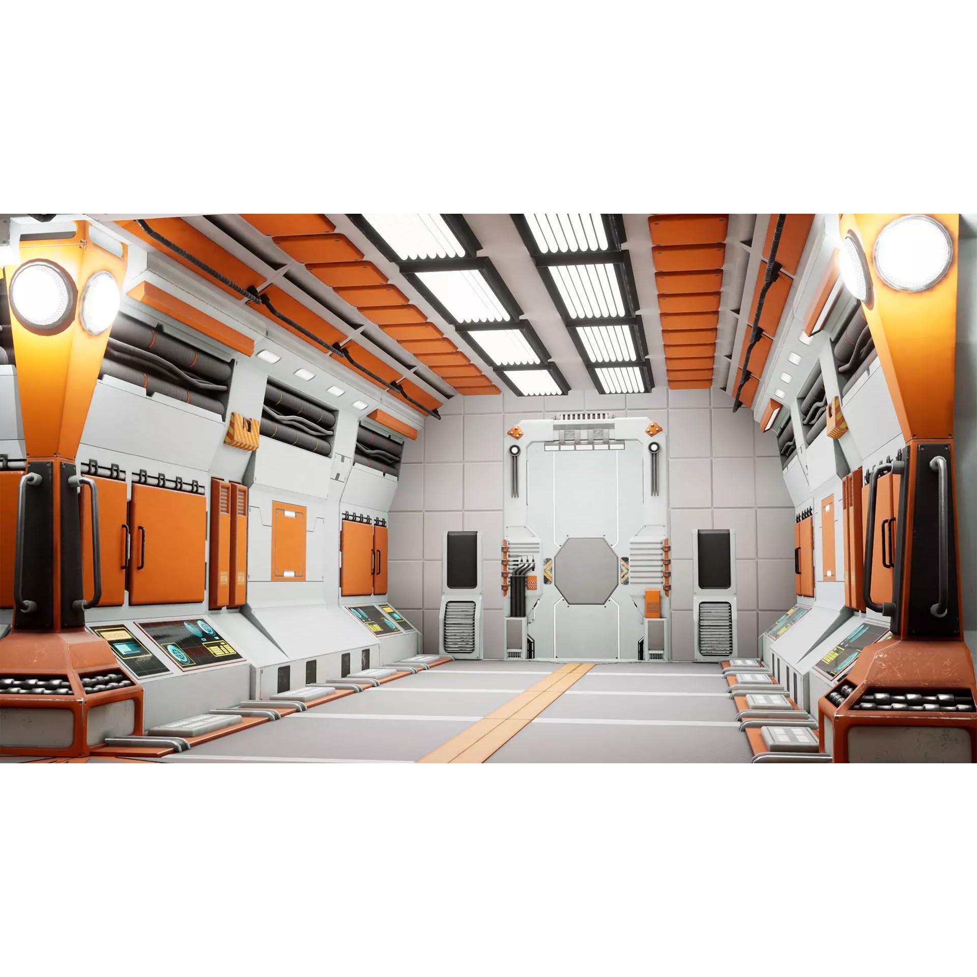 SciFi Modular Level - Low-Poly Game-Ready 3D Model - View 2