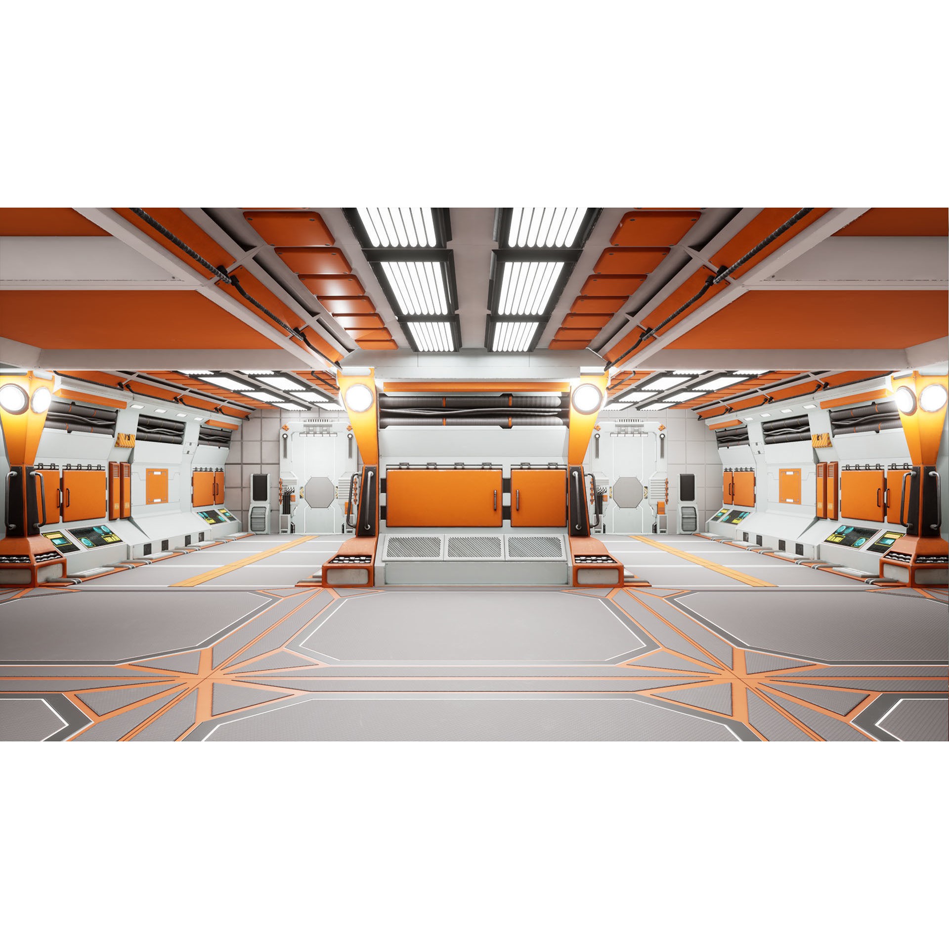SciFi Modular Level - Low-Poly Game-Ready 3D Model - View 3