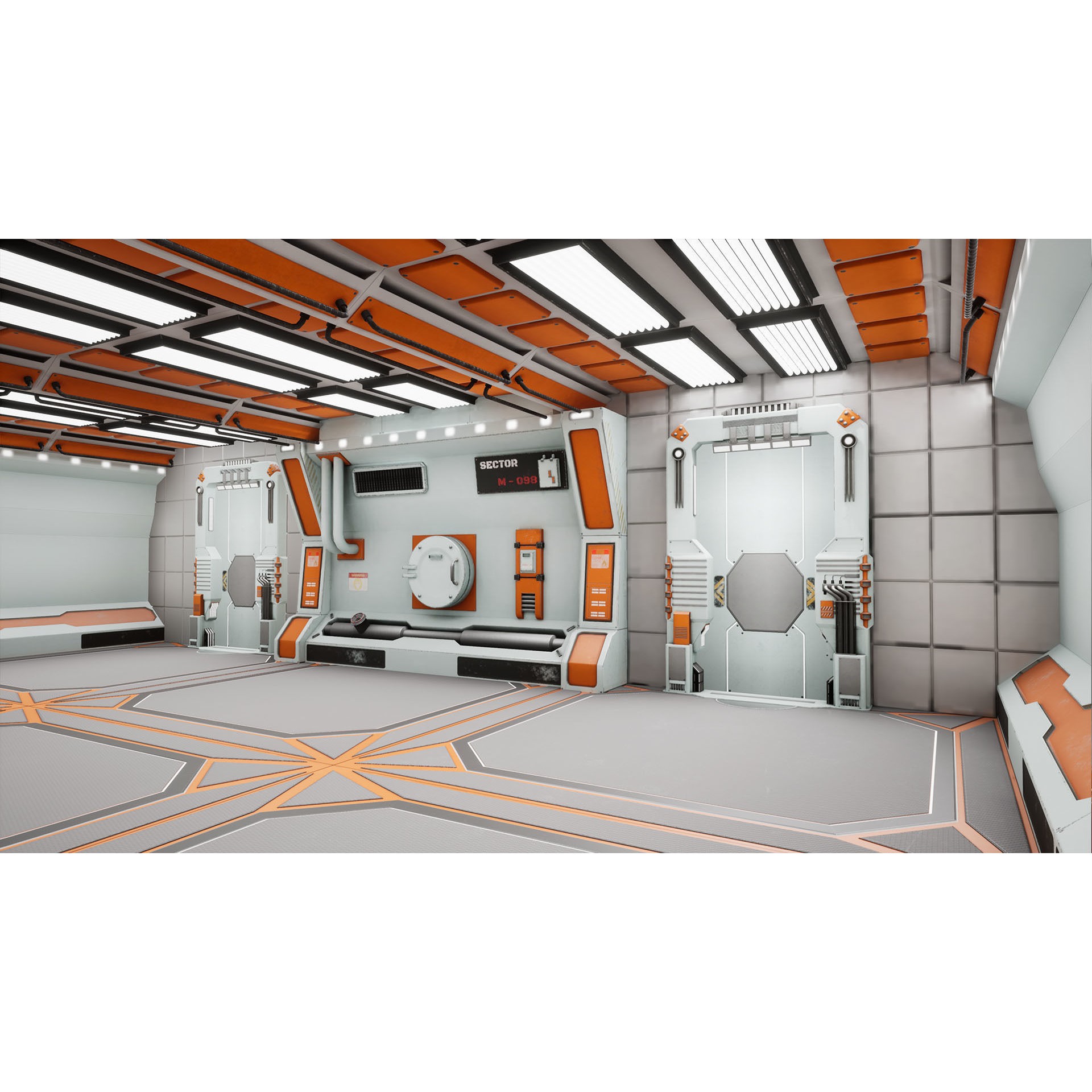 SciFi Modular Level - Low-Poly Game-Ready 3D Model - View 4