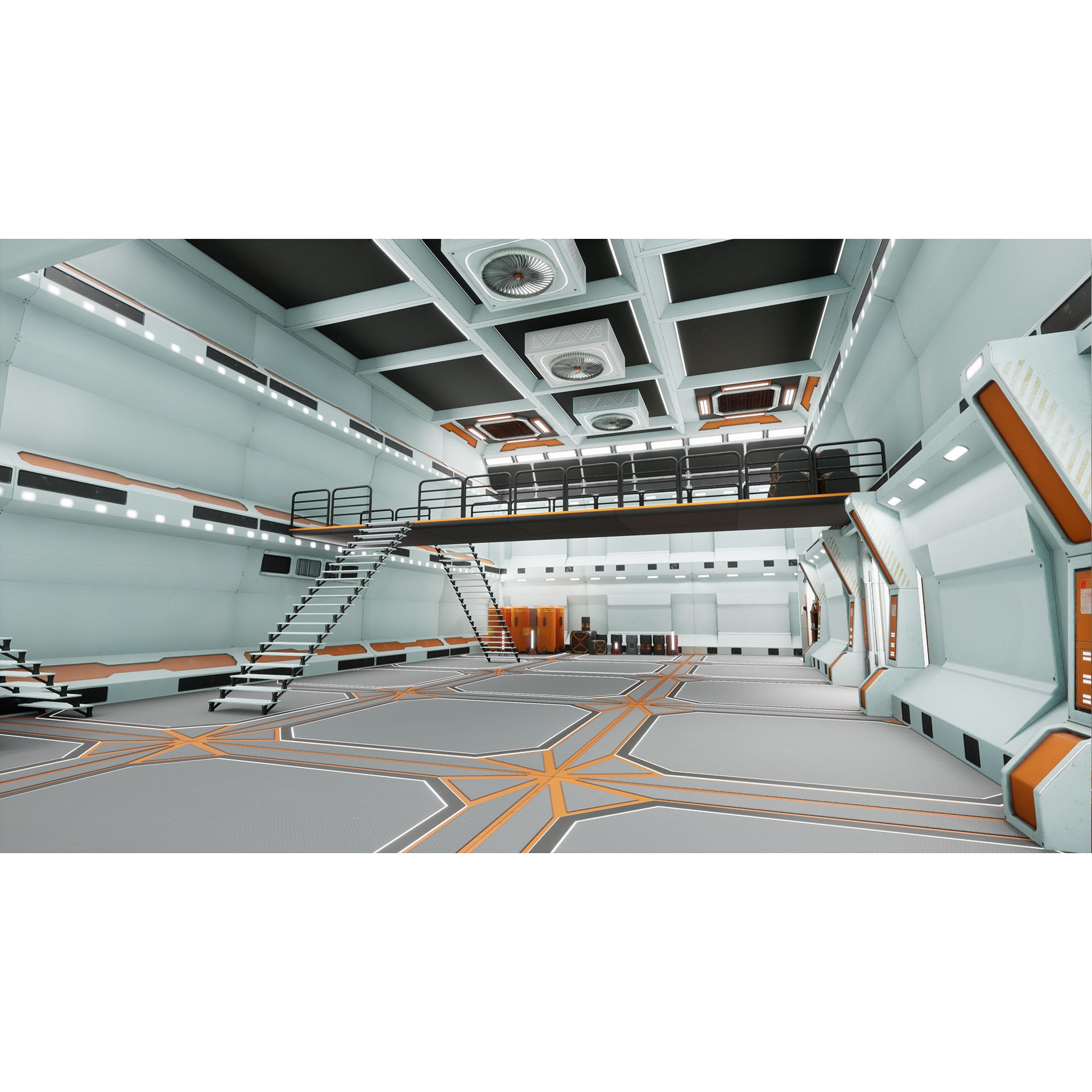 SciFi Modular Level - Low-Poly Game-Ready 3D Model - View 7