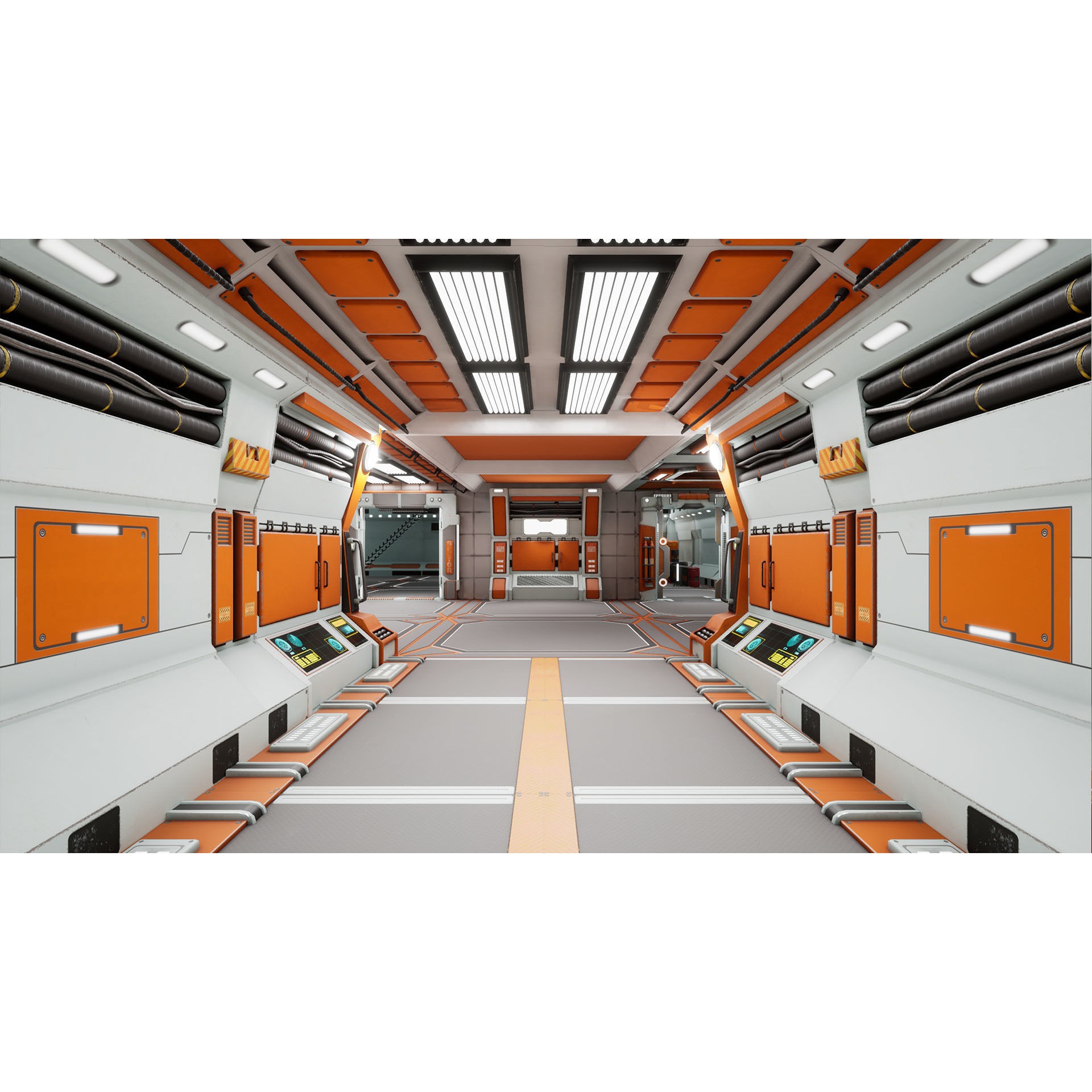 SciFi Modular Level - Low-Poly Game-Ready 3D Model - View 8
