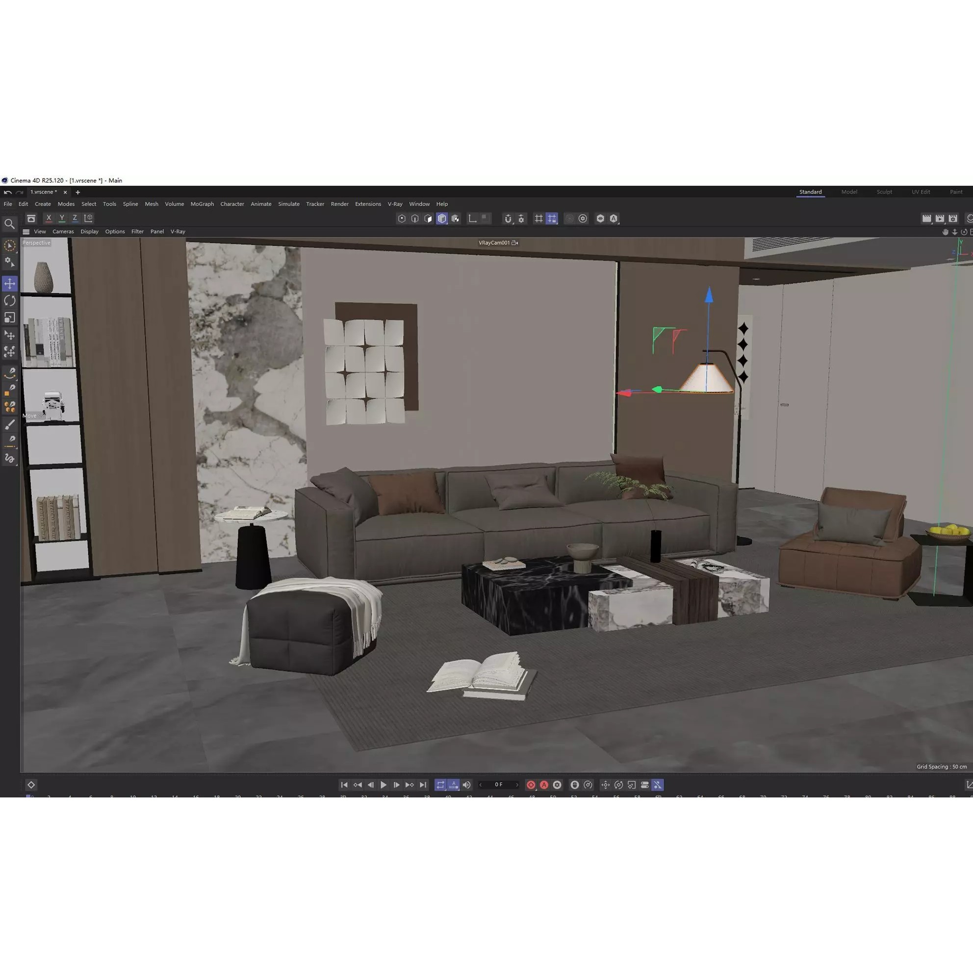 Modern Neutral Living Space - Game-Ready 3D Model - View 10