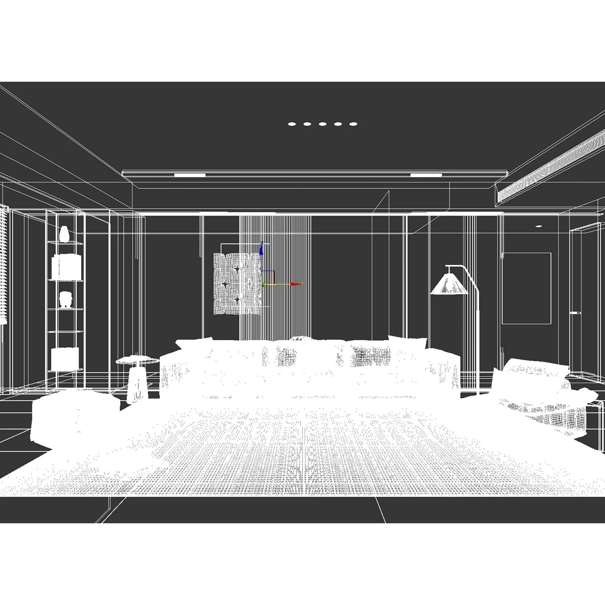 Modern Neutral Living Space - Game-Ready 3D Model - View 7