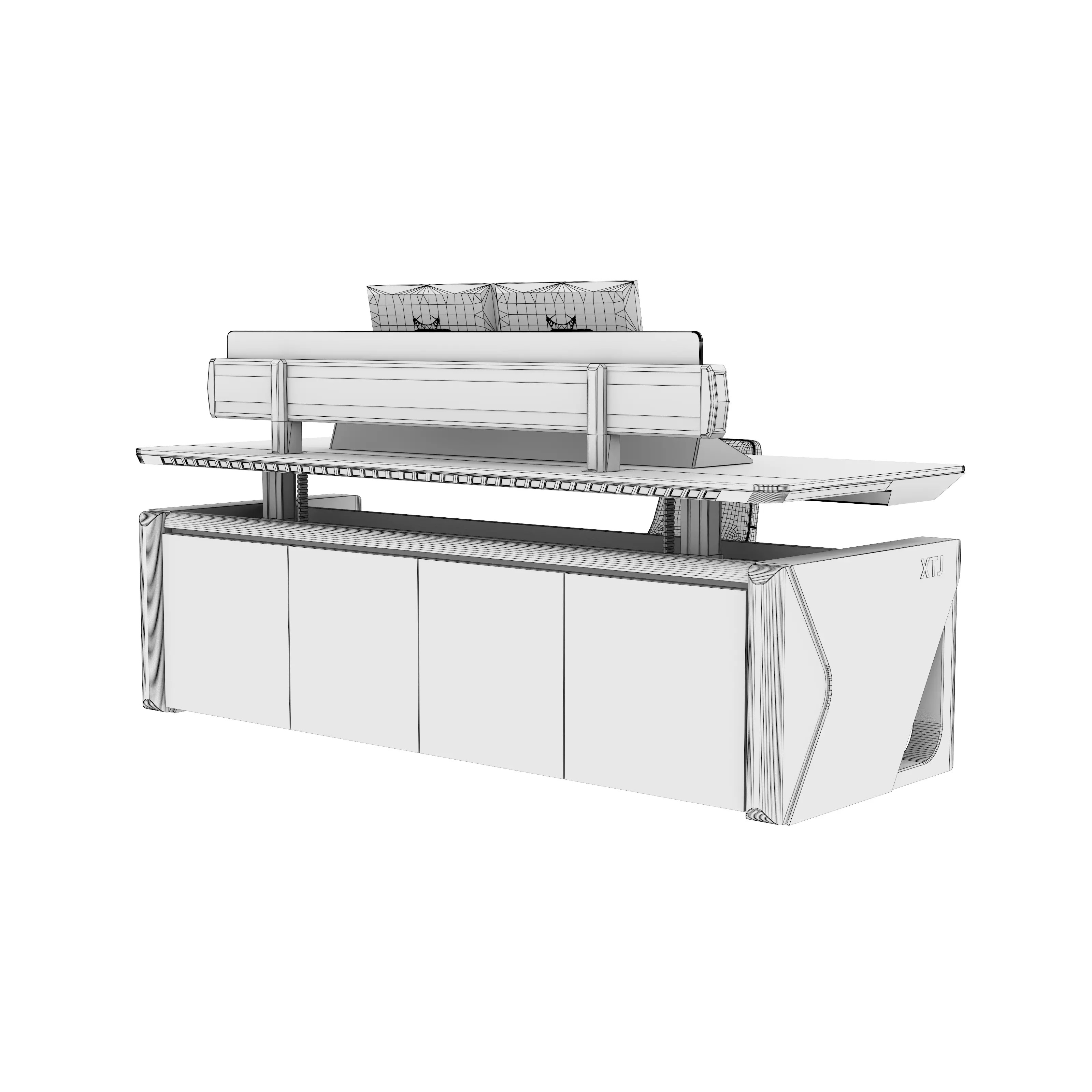 Control Room Desk - Low-Poly Game-Ready 3D Model - View 10