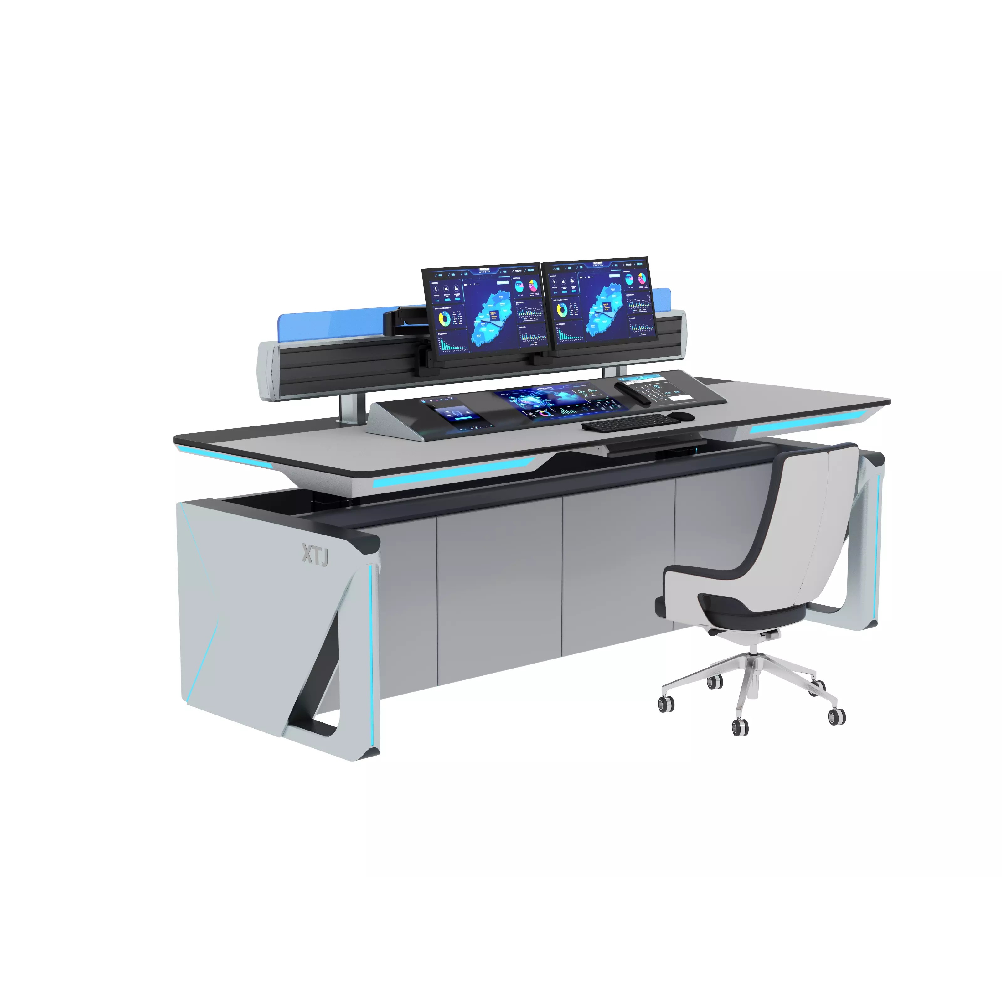 Control Room Desk - Low-Poly Game-Ready 3D Model - View 2