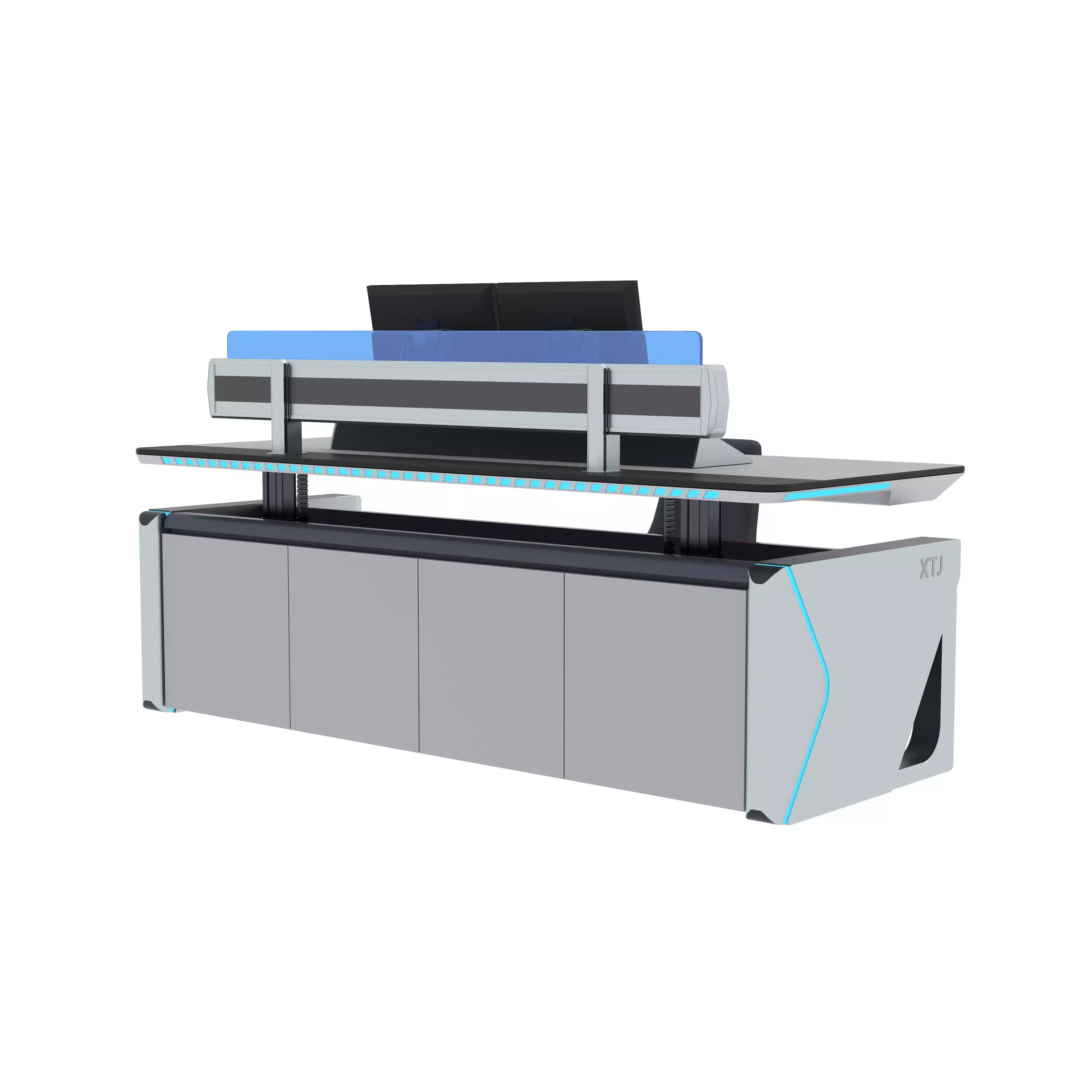 Control Room Desk - Low-Poly Game-Ready 3D Model - View 3