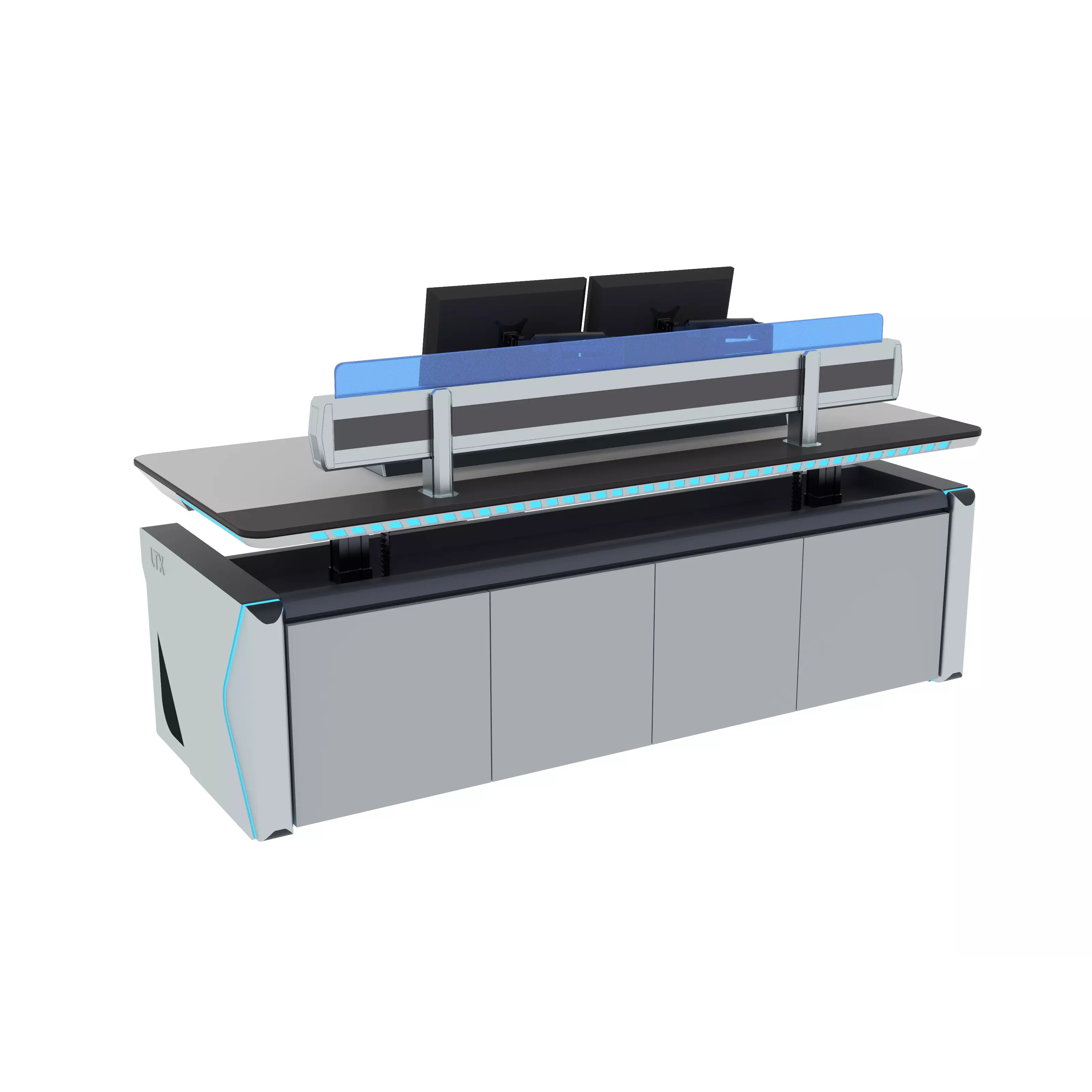 Control Room Desk - Low-Poly Game-Ready 3D Model - View 5