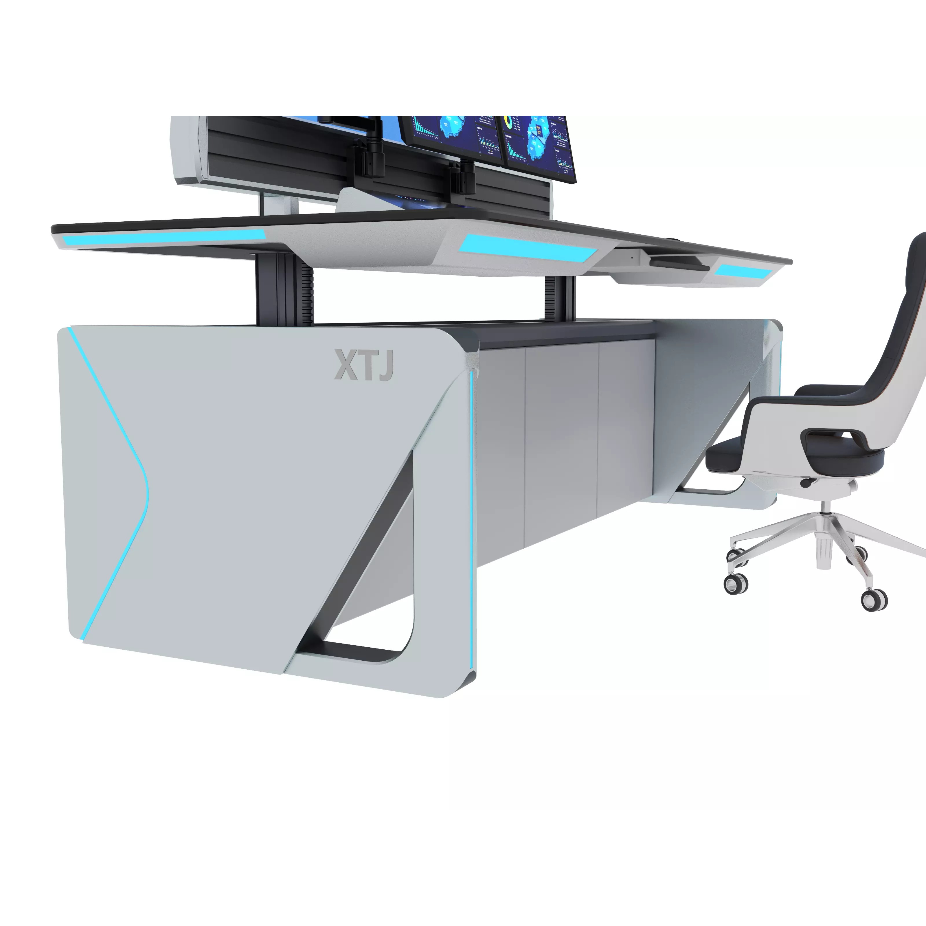 Control Room Desk - Low-Poly Game-Ready 3D Model - View 8