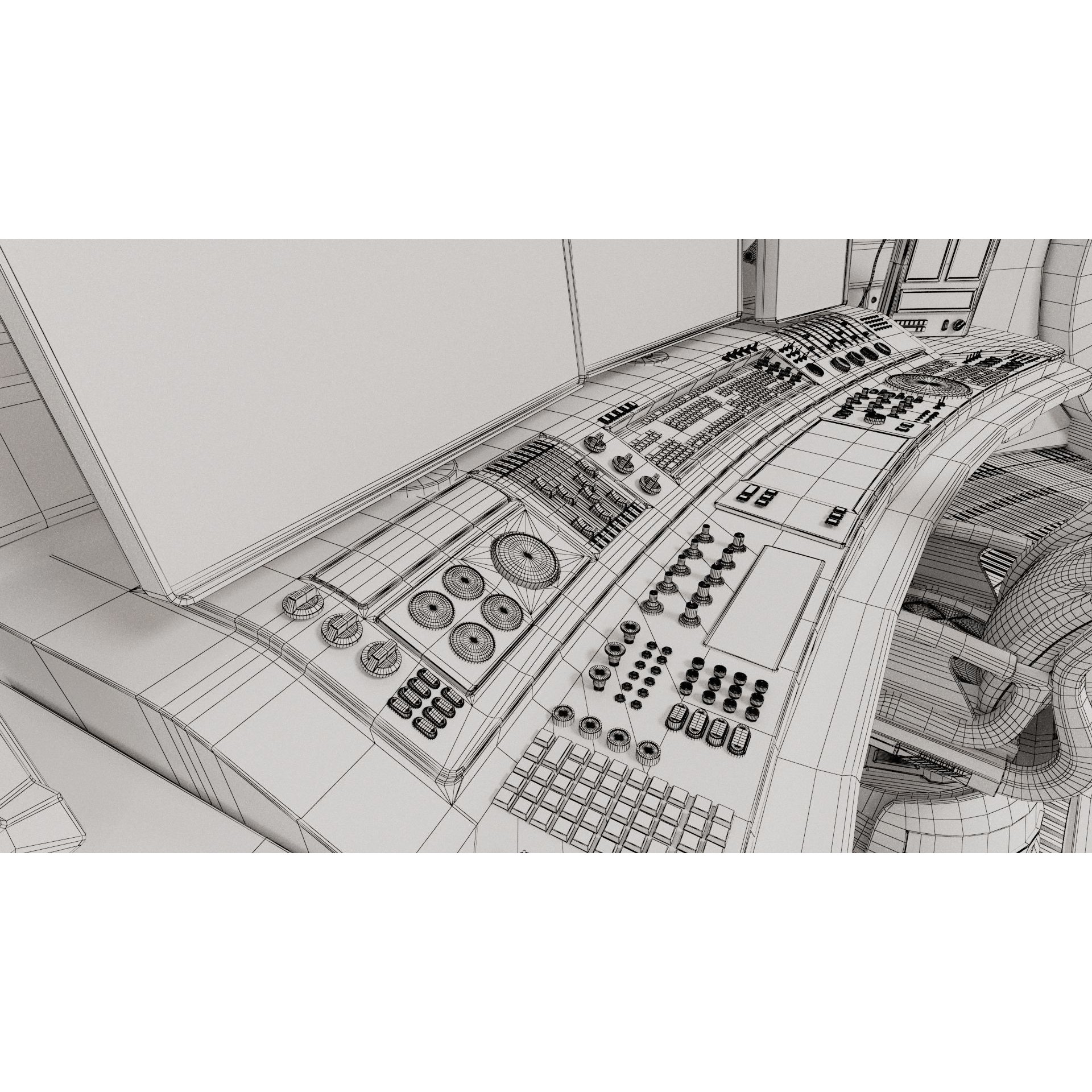 Spaceship Command Center - Game-Ready 3D Model
