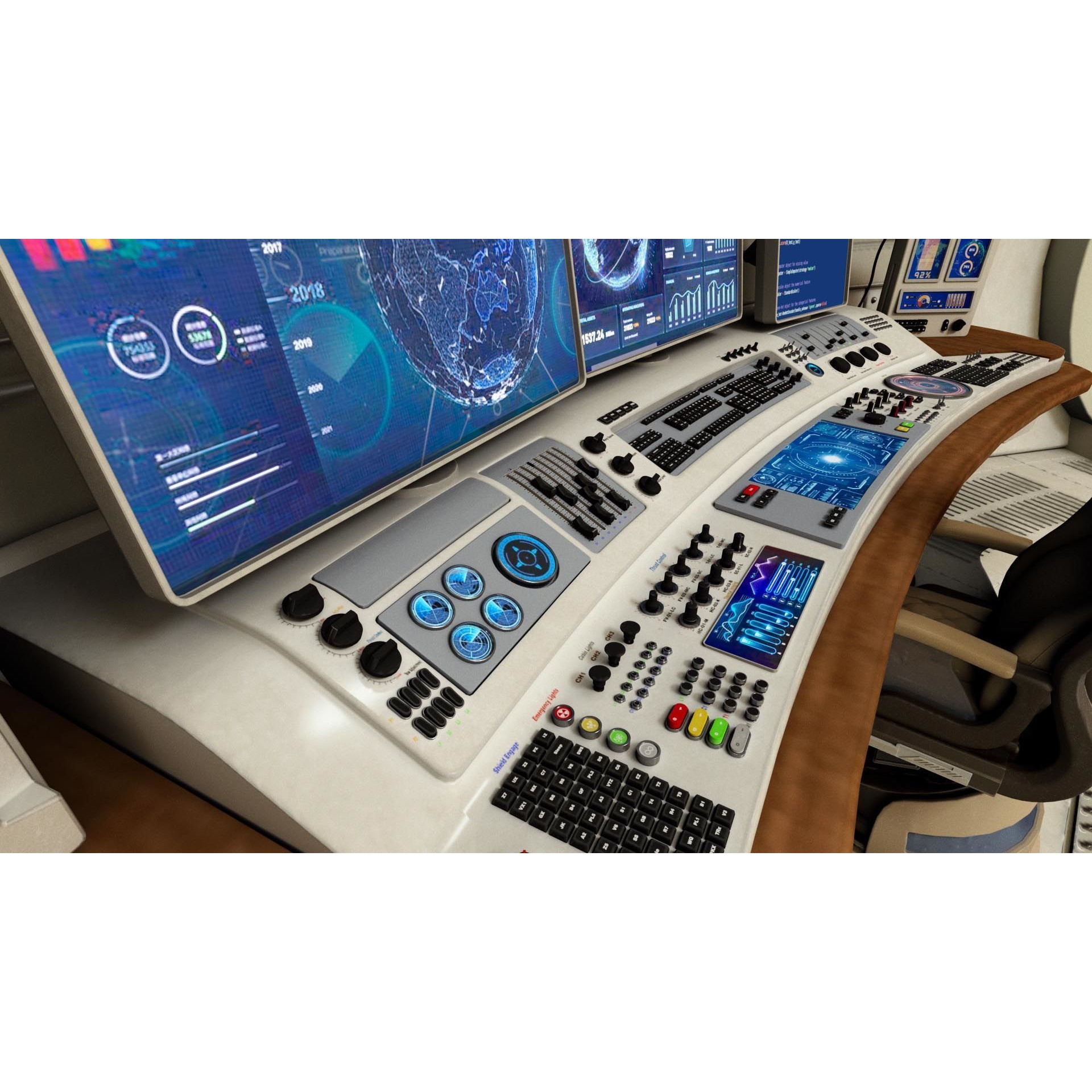 Spaceship Command Center - Game-Ready 3D Model - View 11