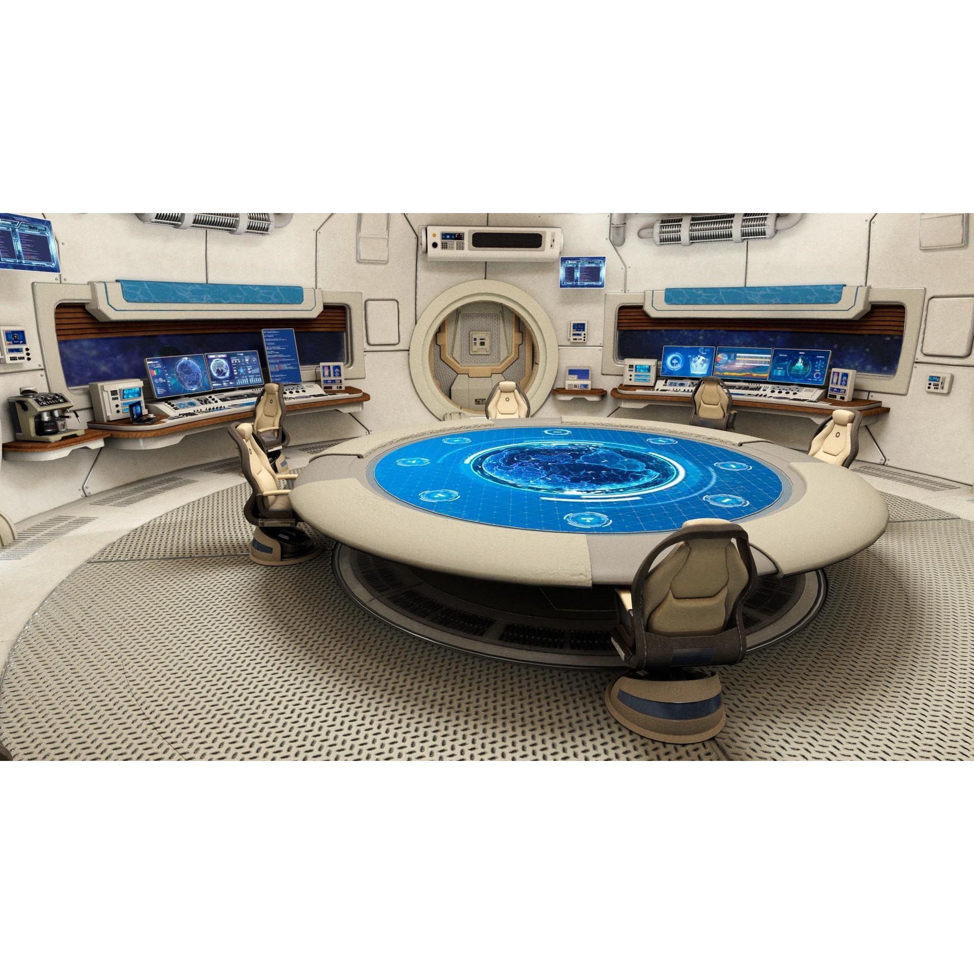 Spaceship Command Center - Game-Ready 3D Model - View 12