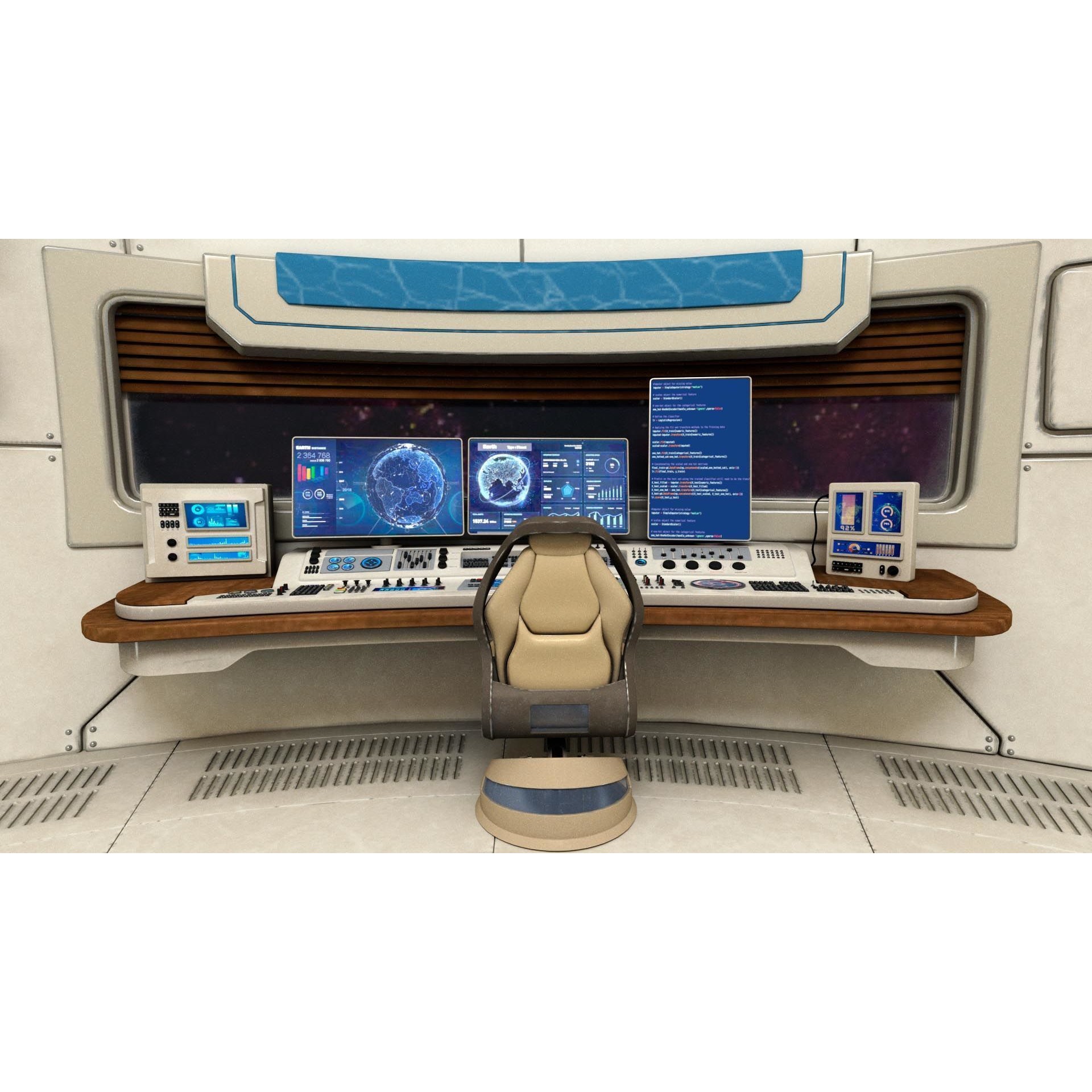 Spaceship Command Center - Game-Ready 3D Model - View 13