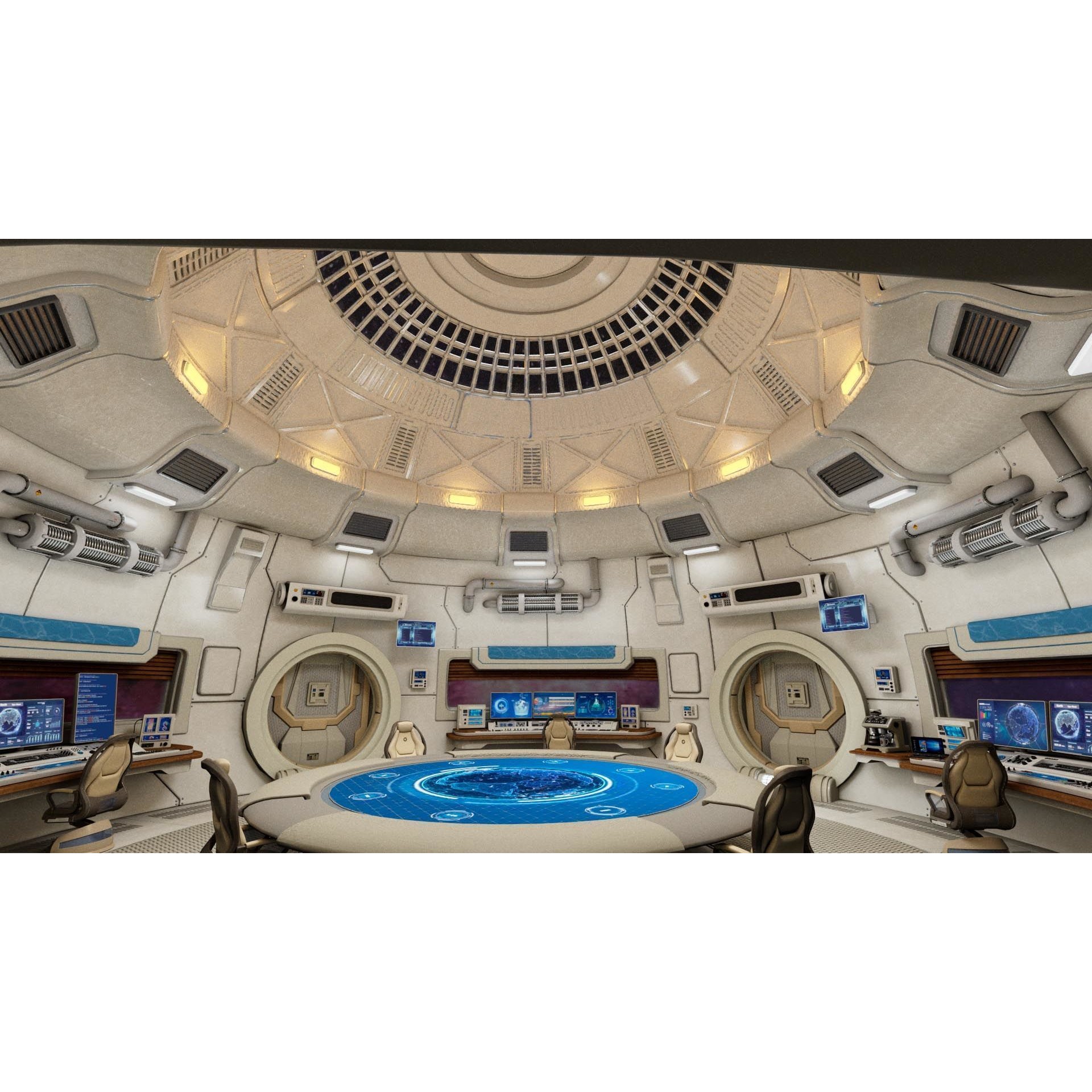 Spaceship Command Center - Game-Ready 3D Model - View 16