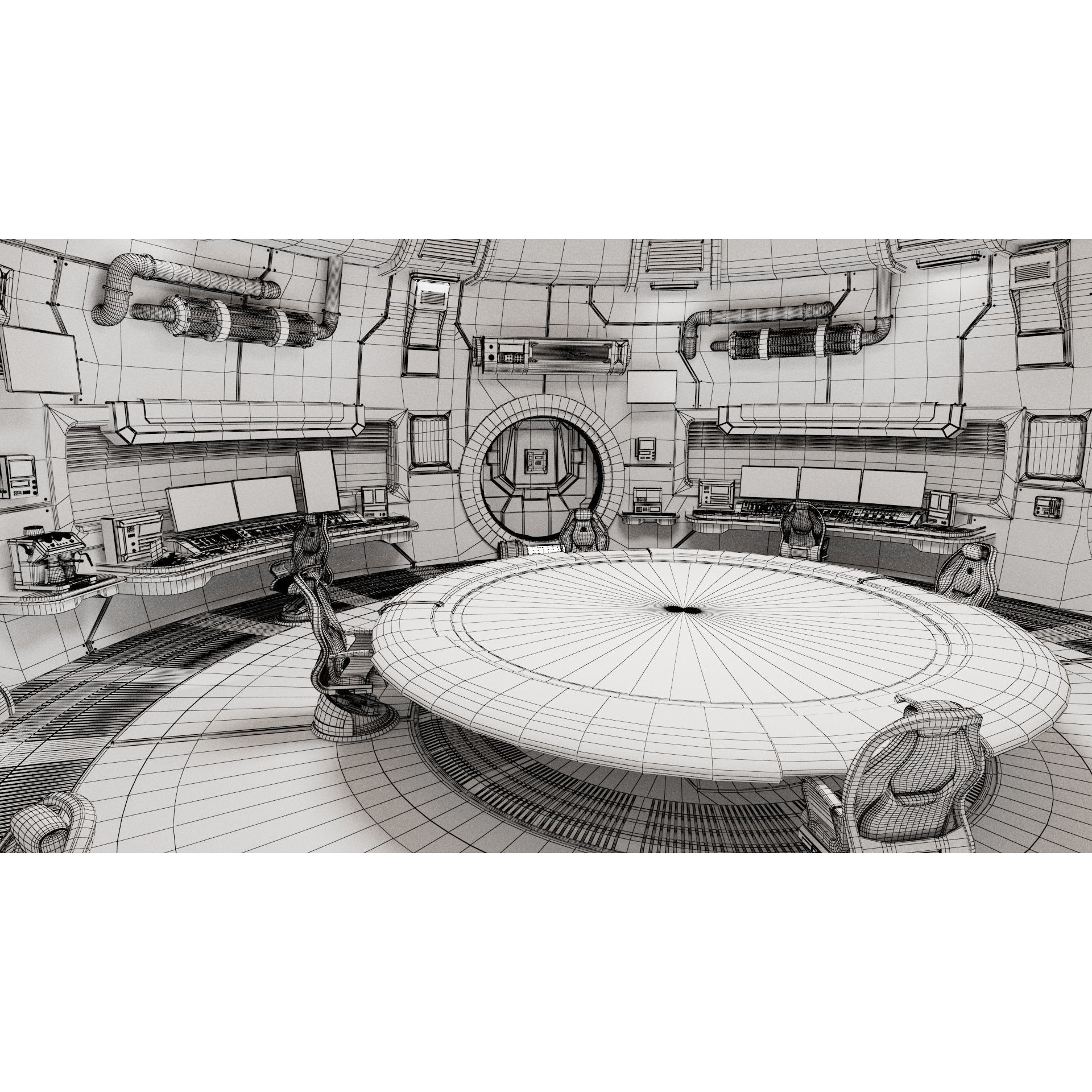 Spaceship Command Center - Game-Ready 3D Model - View 18
