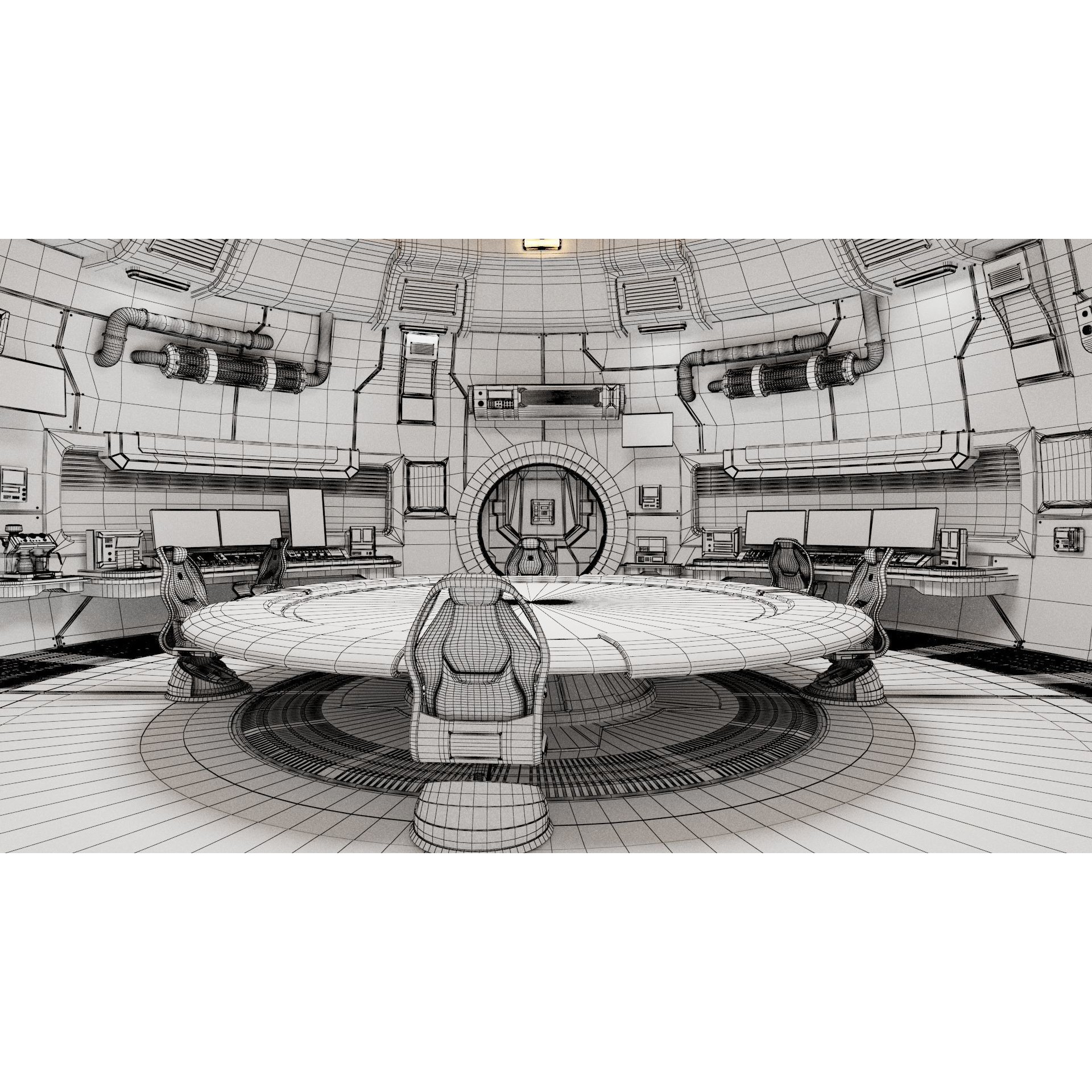 Spaceship Command Center - Game-Ready 3D Model - View 19
