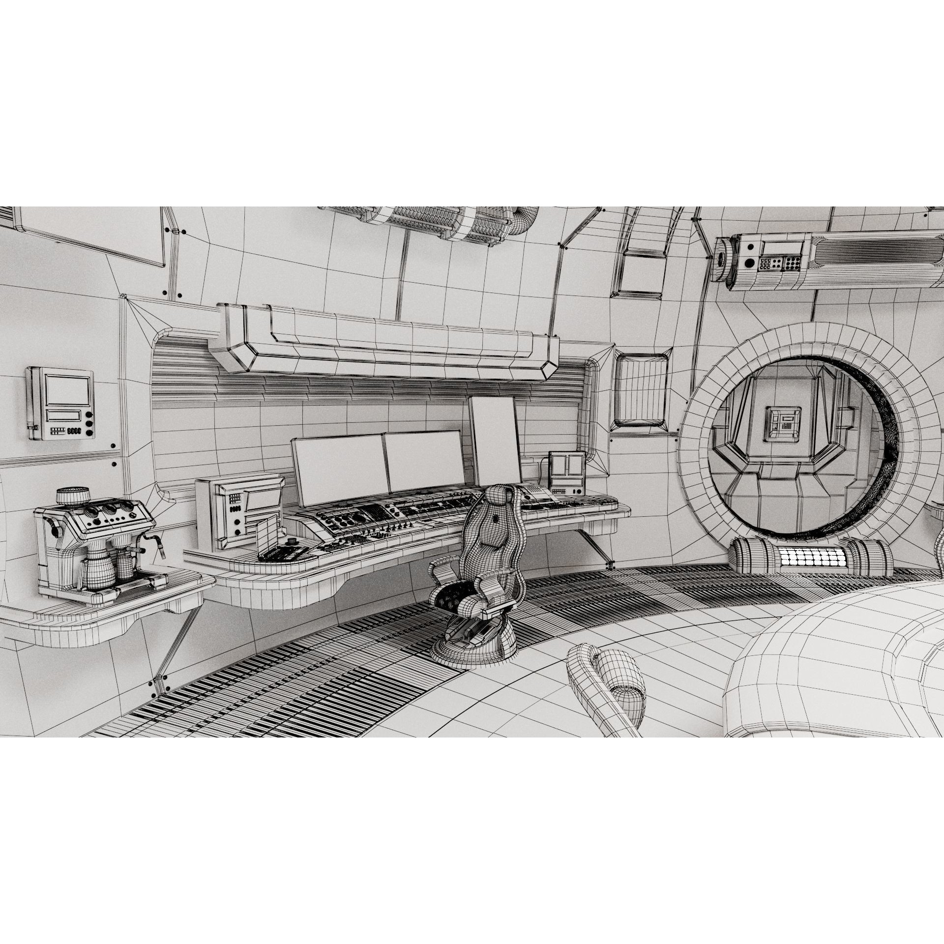 Spaceship Command Center - Game-Ready 3D Model - View 21