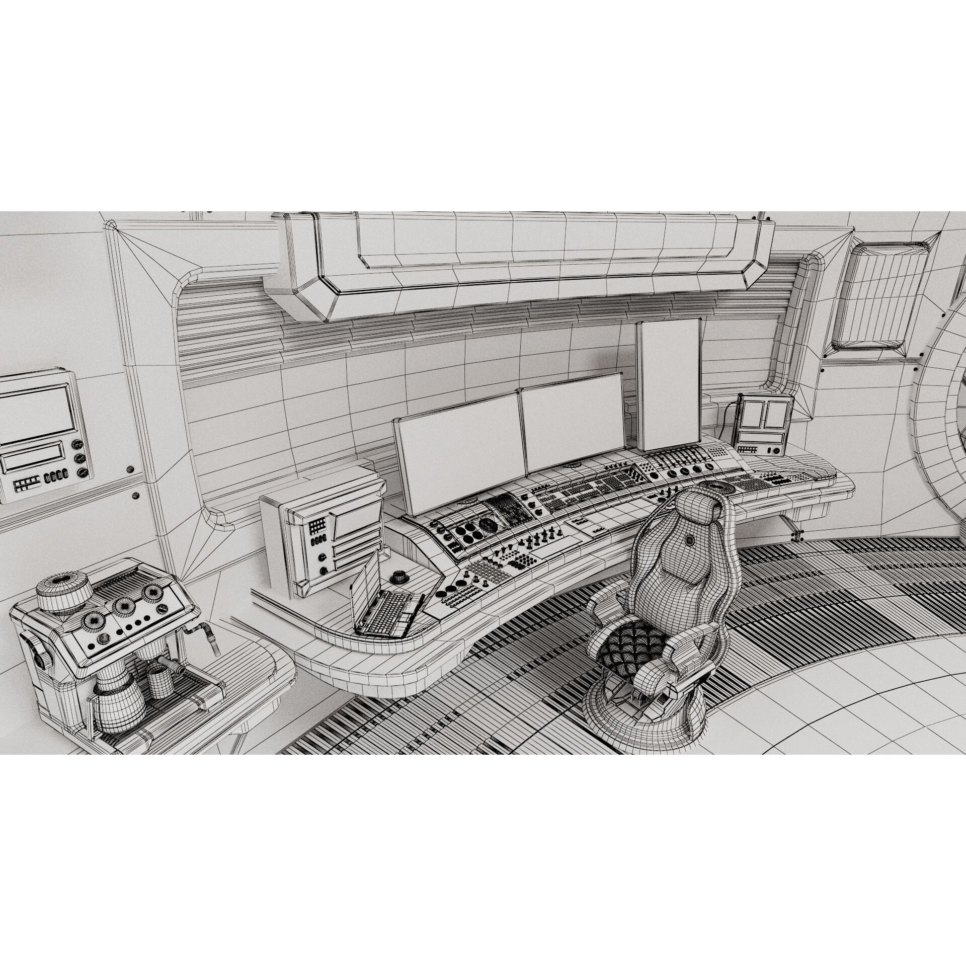 Spaceship Command Center - Game-Ready 3D Model - View 22
