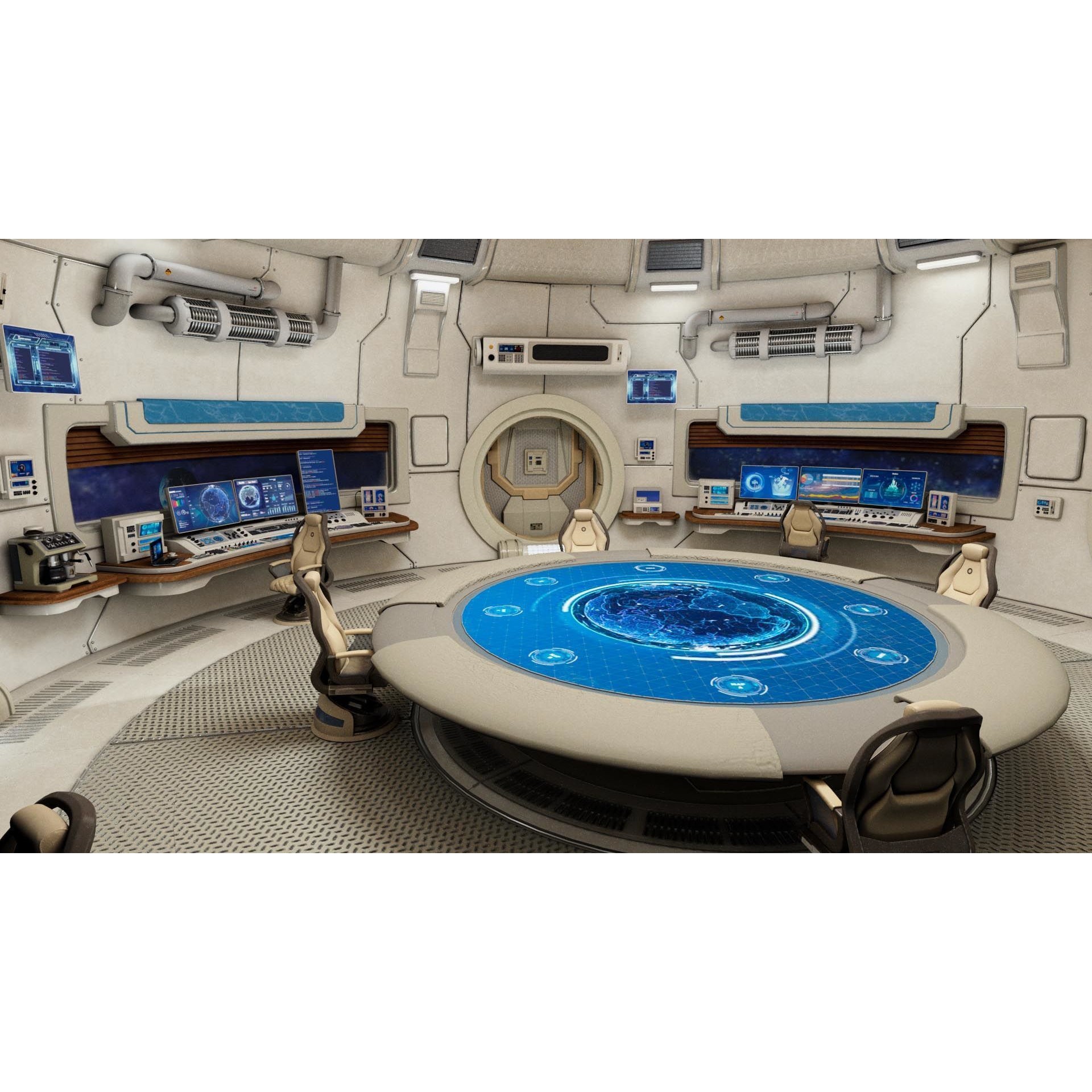 Spaceship Command Center - Game-Ready 3D Model - View 3