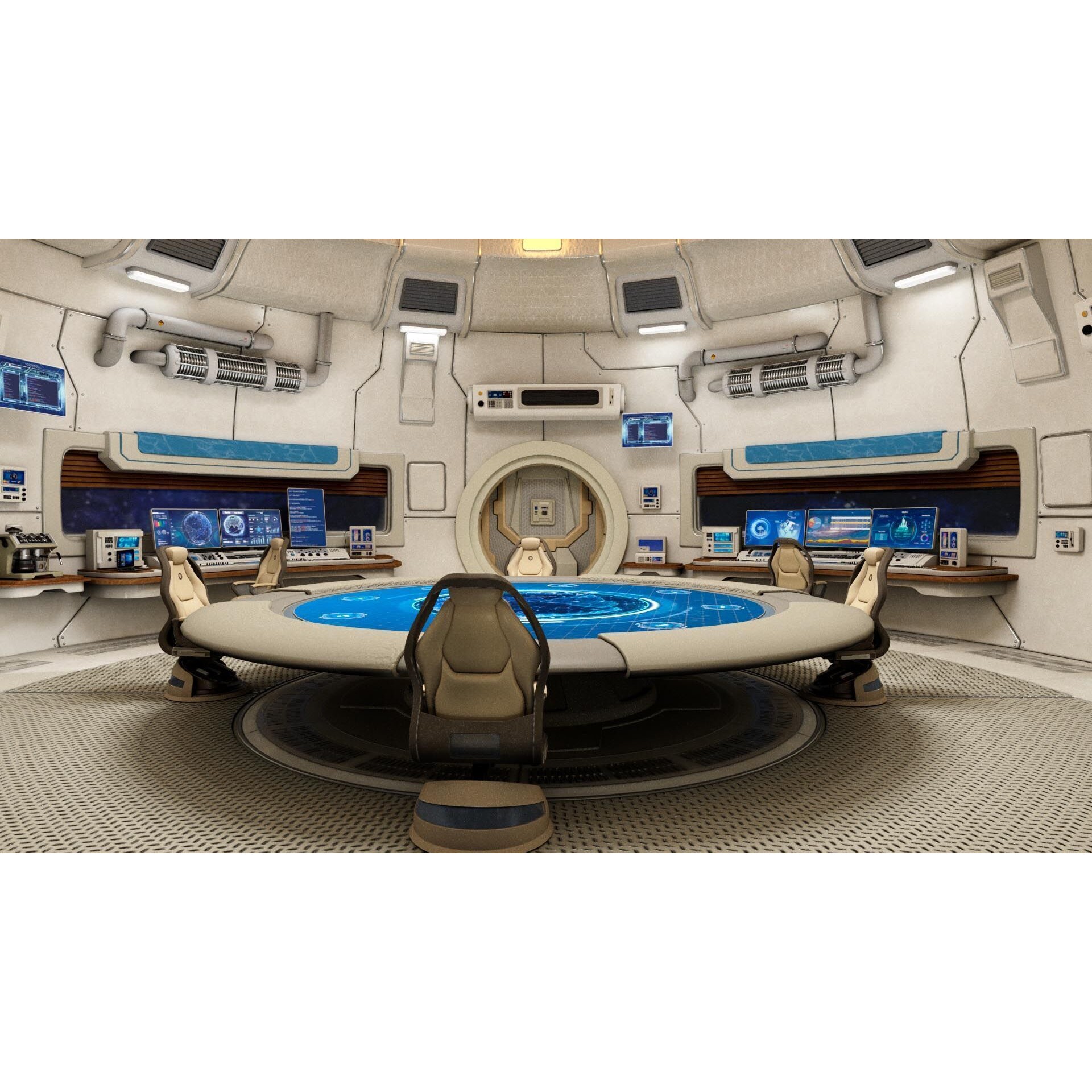 Spaceship Command Center - Game-Ready 3D Model - View 4