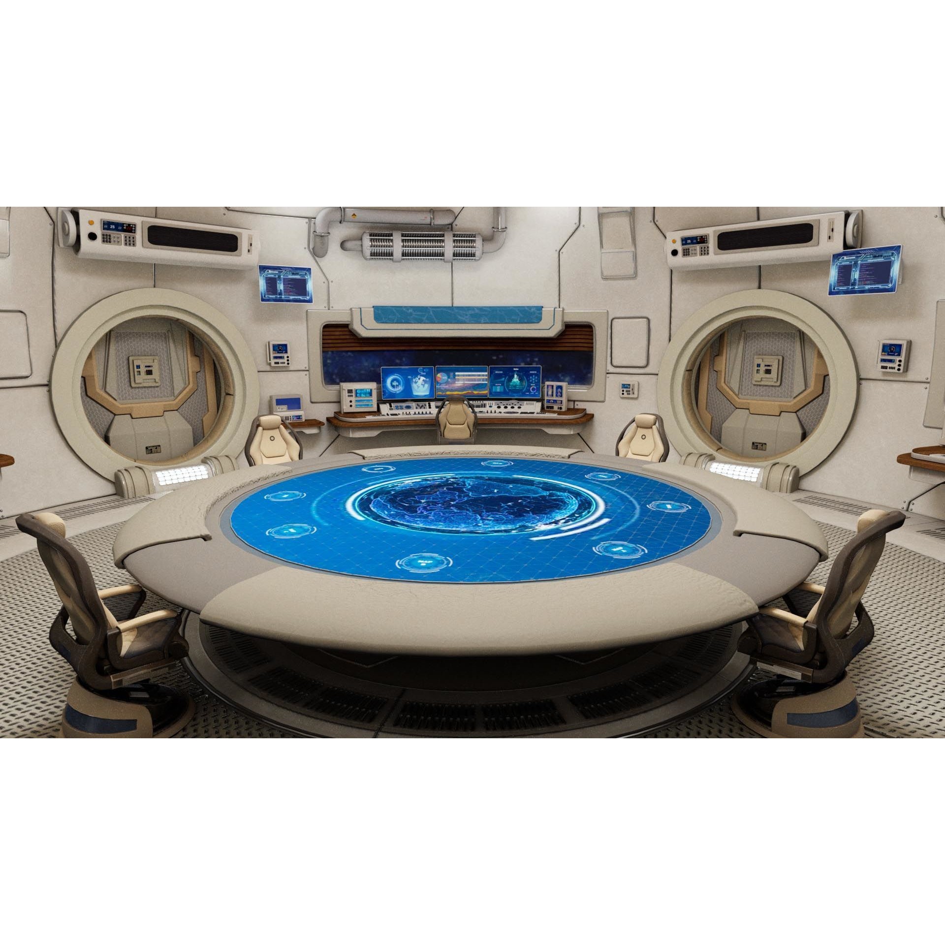 Spaceship Command Center - Game-Ready 3D Model - View 6