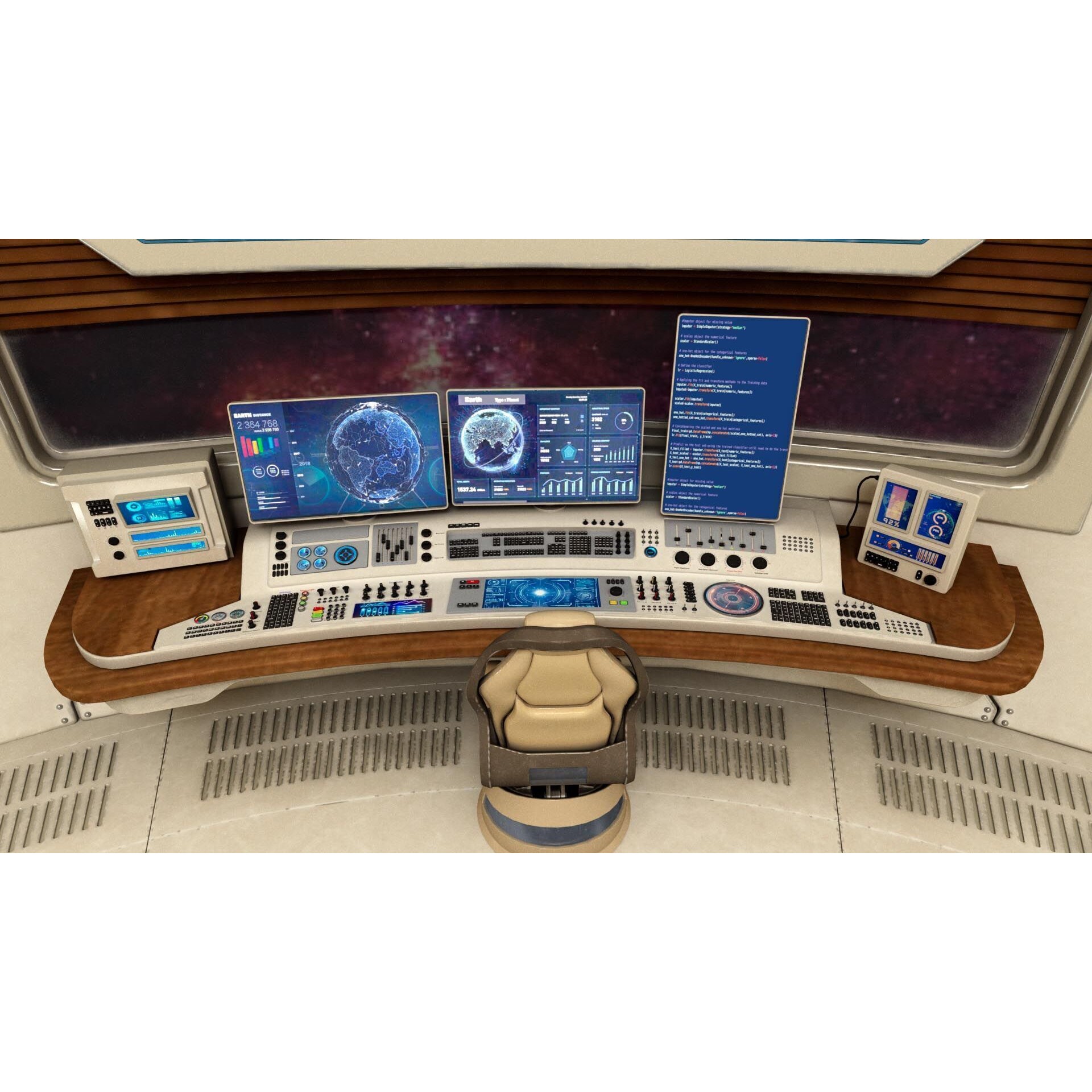 Spaceship Command Center - Game-Ready 3D Model - View 7