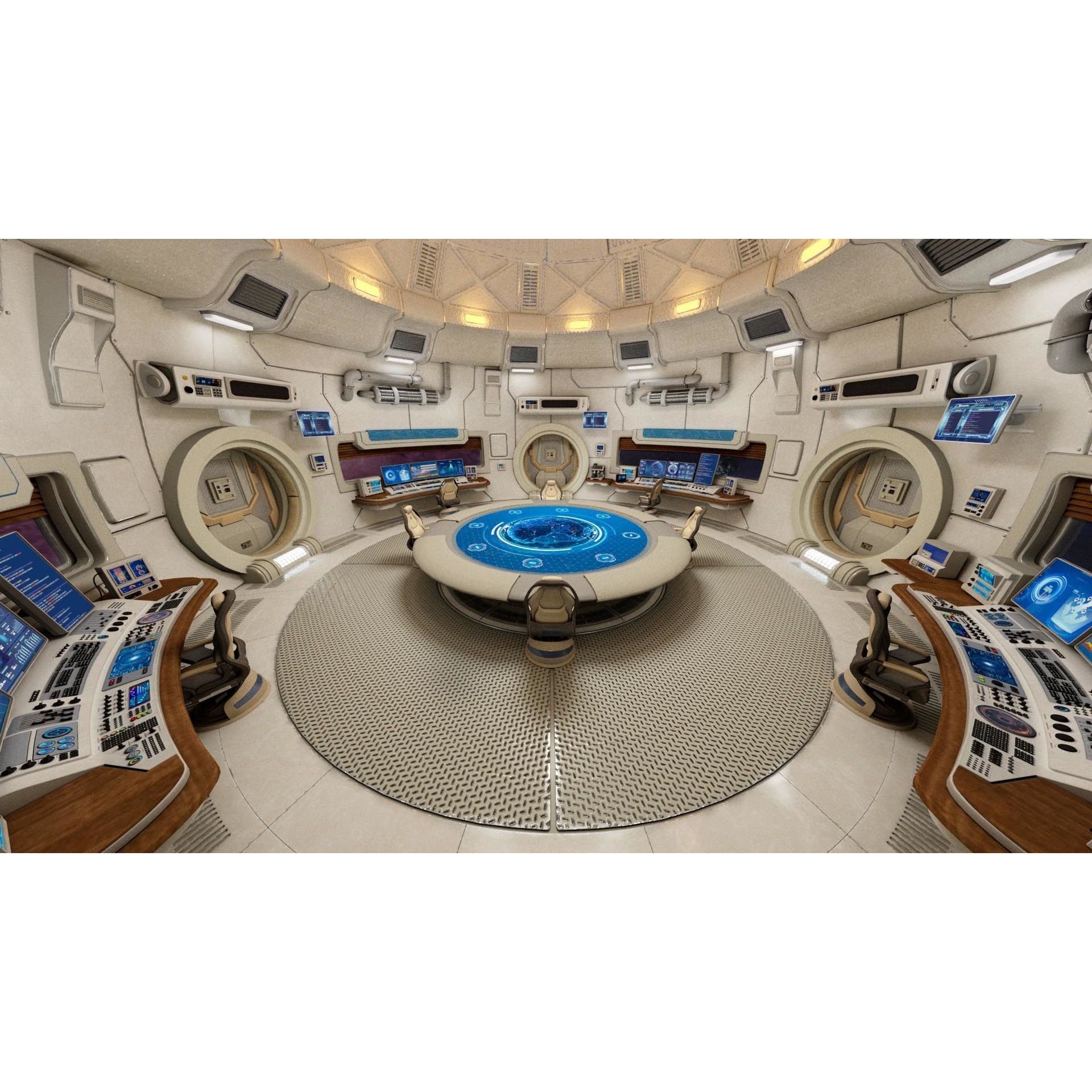 Spaceship Command Center - Game-Ready 3D Model - View 8