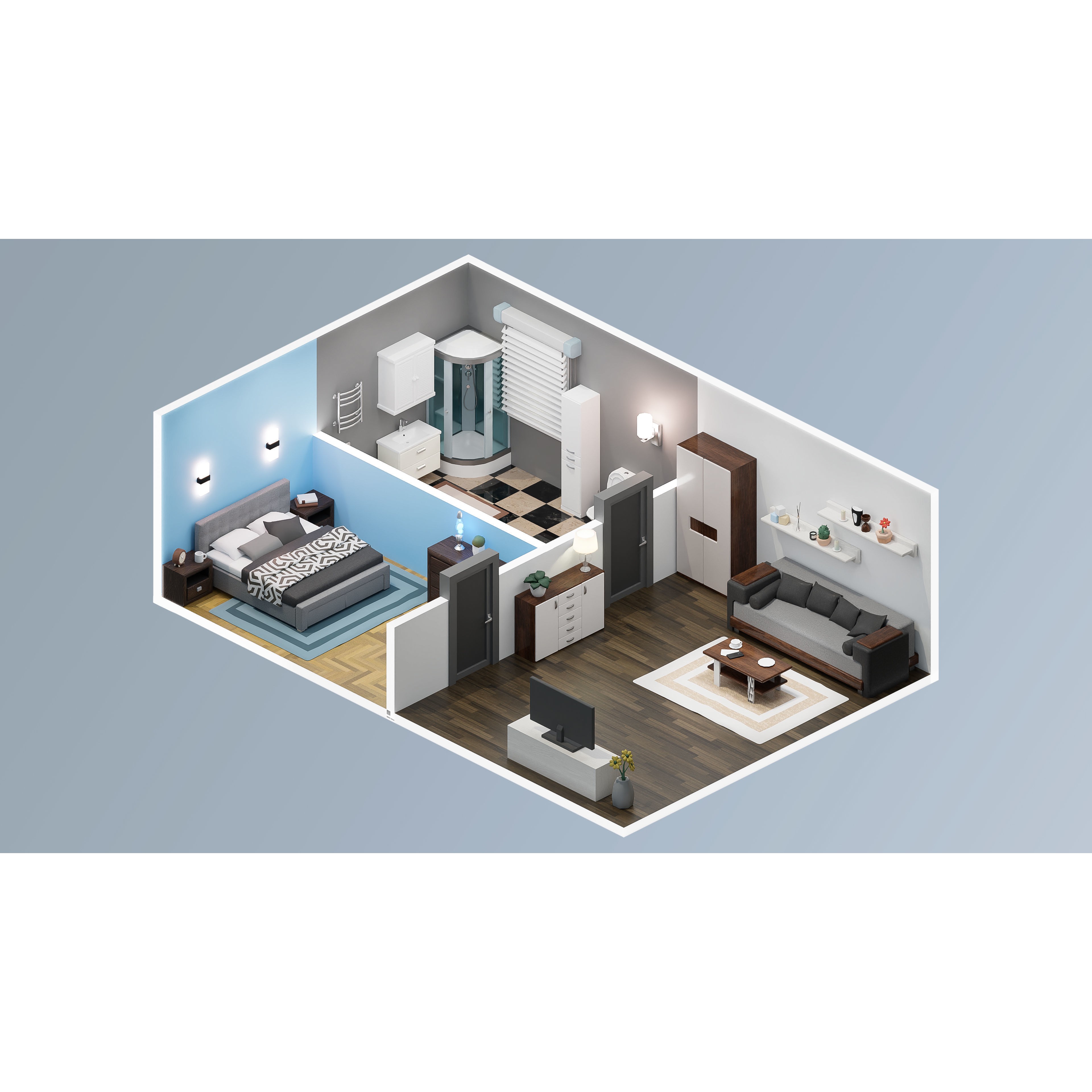 Interior Realistic - Low-Poly Game-Ready 3D Model - View 12