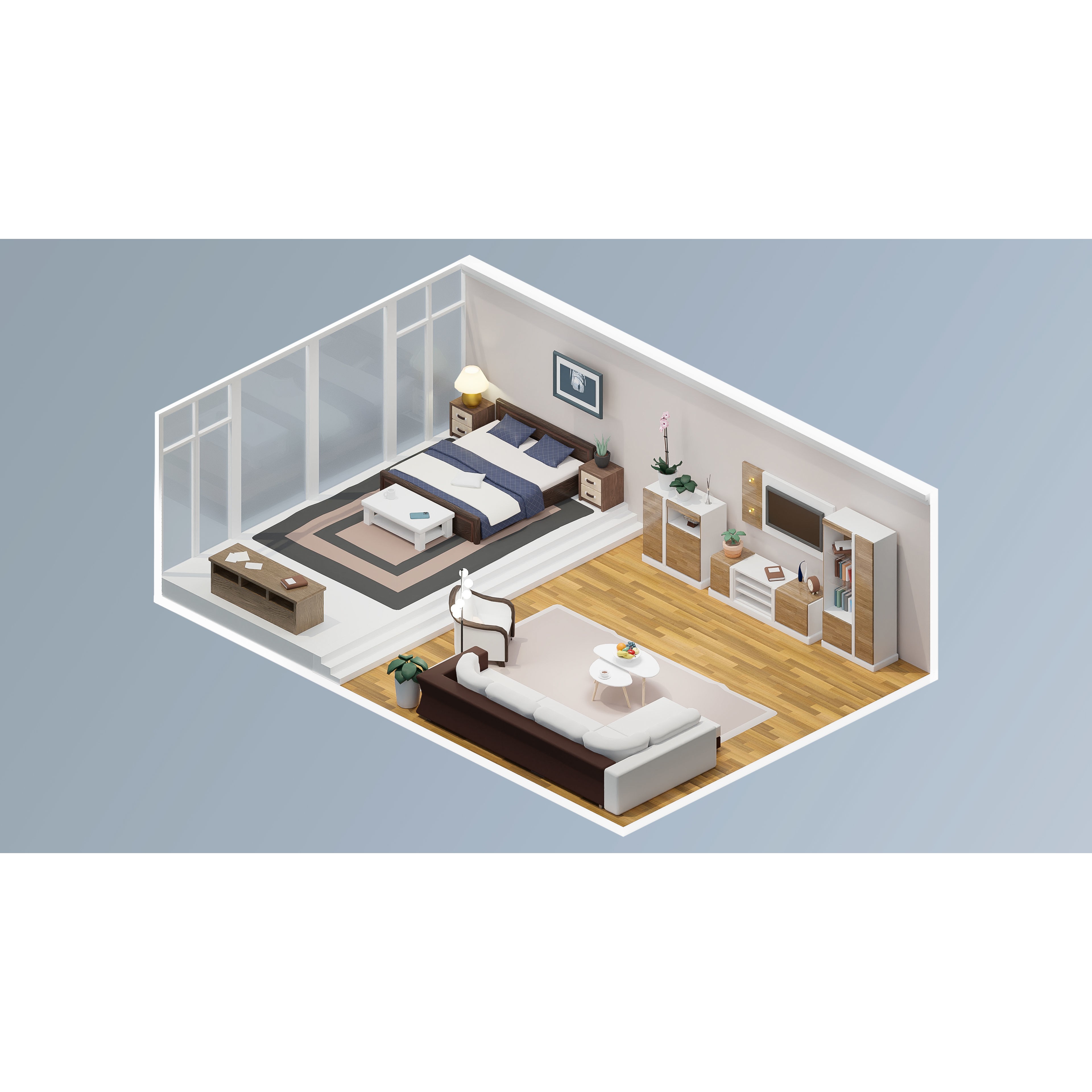 Interior Realistic - Low-Poly Game-Ready 3D Model - View 13