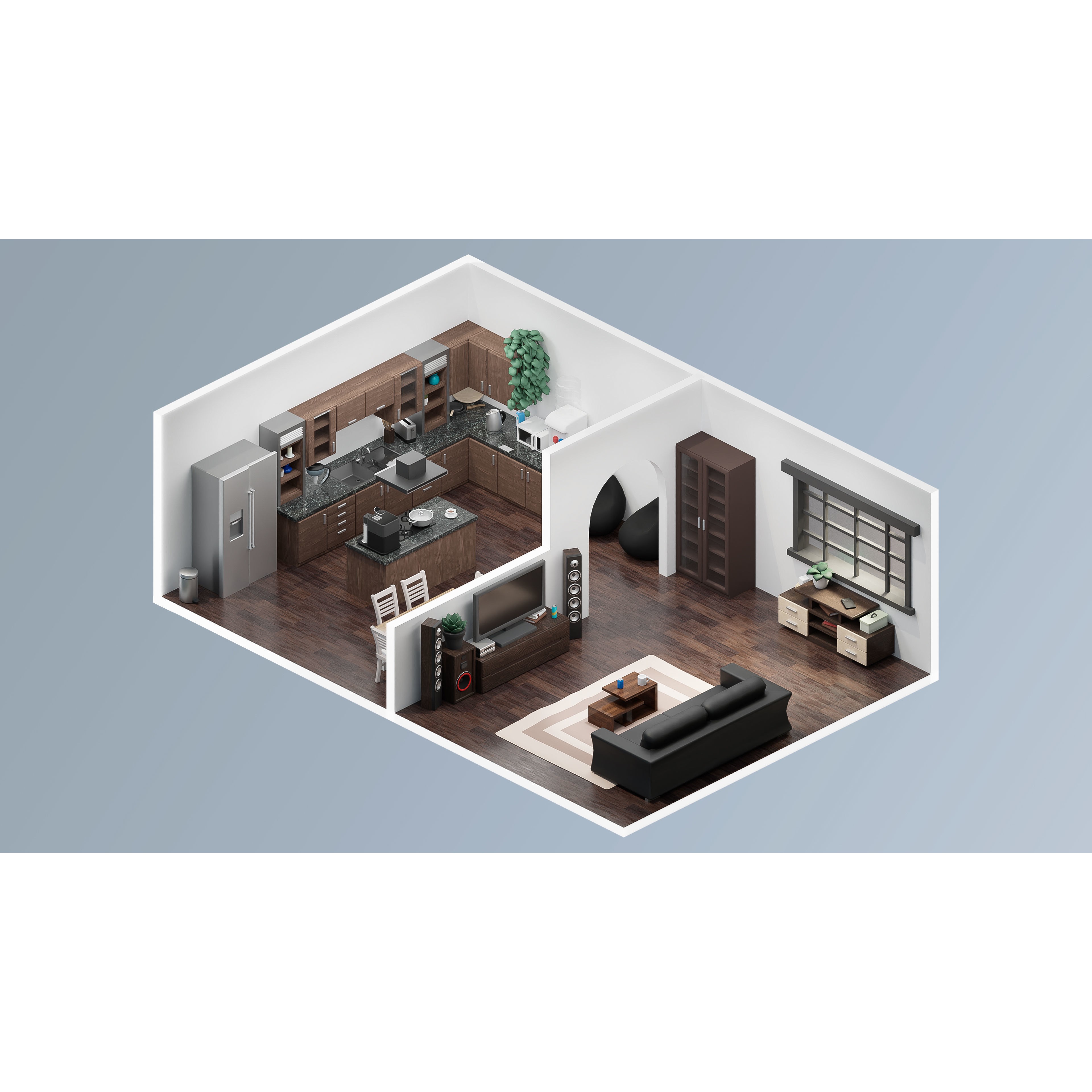 Interior Realistic - Low-Poly Game-Ready 3D Model - View 14